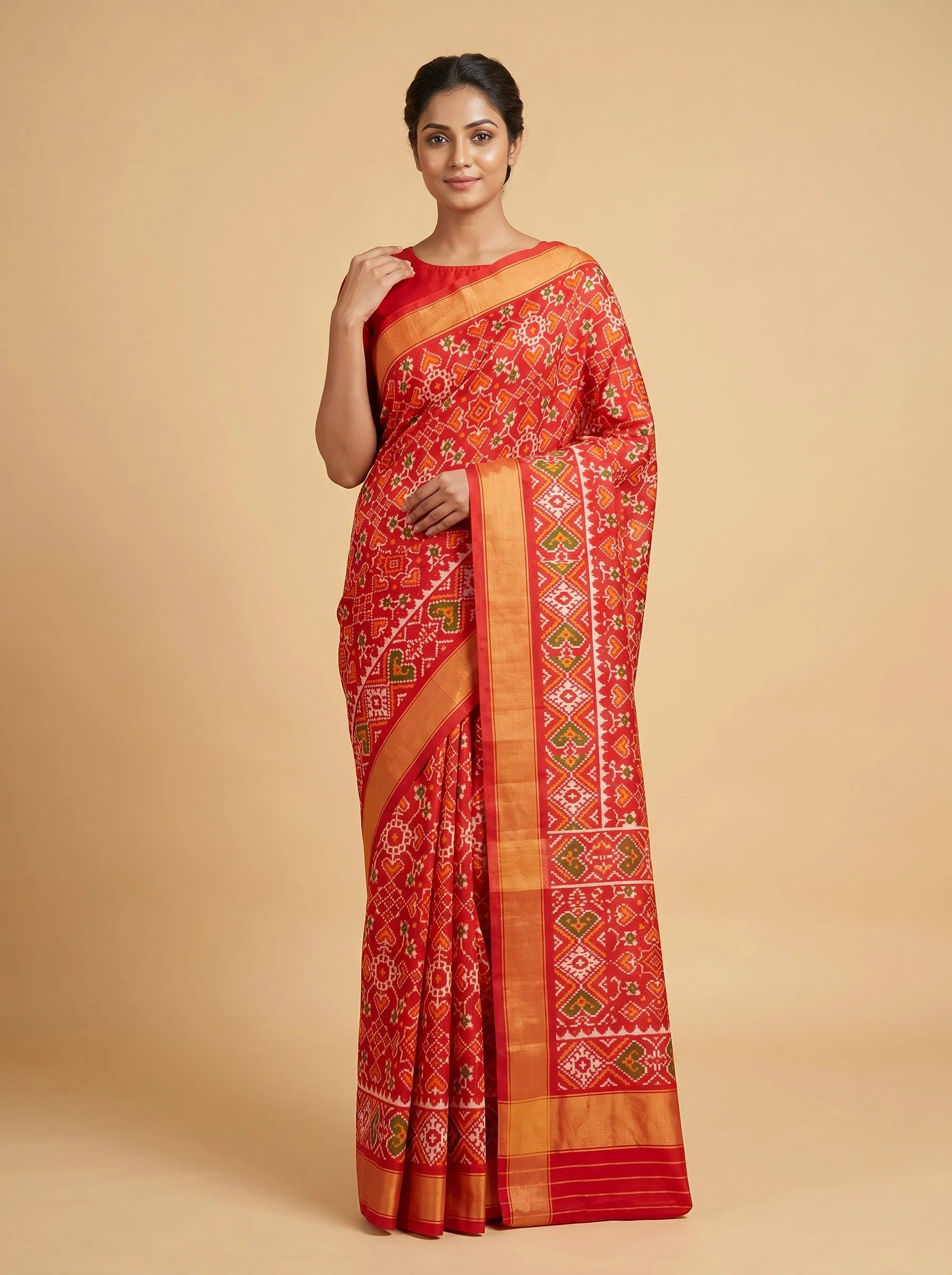 Red Rich Tone Handloom Saree