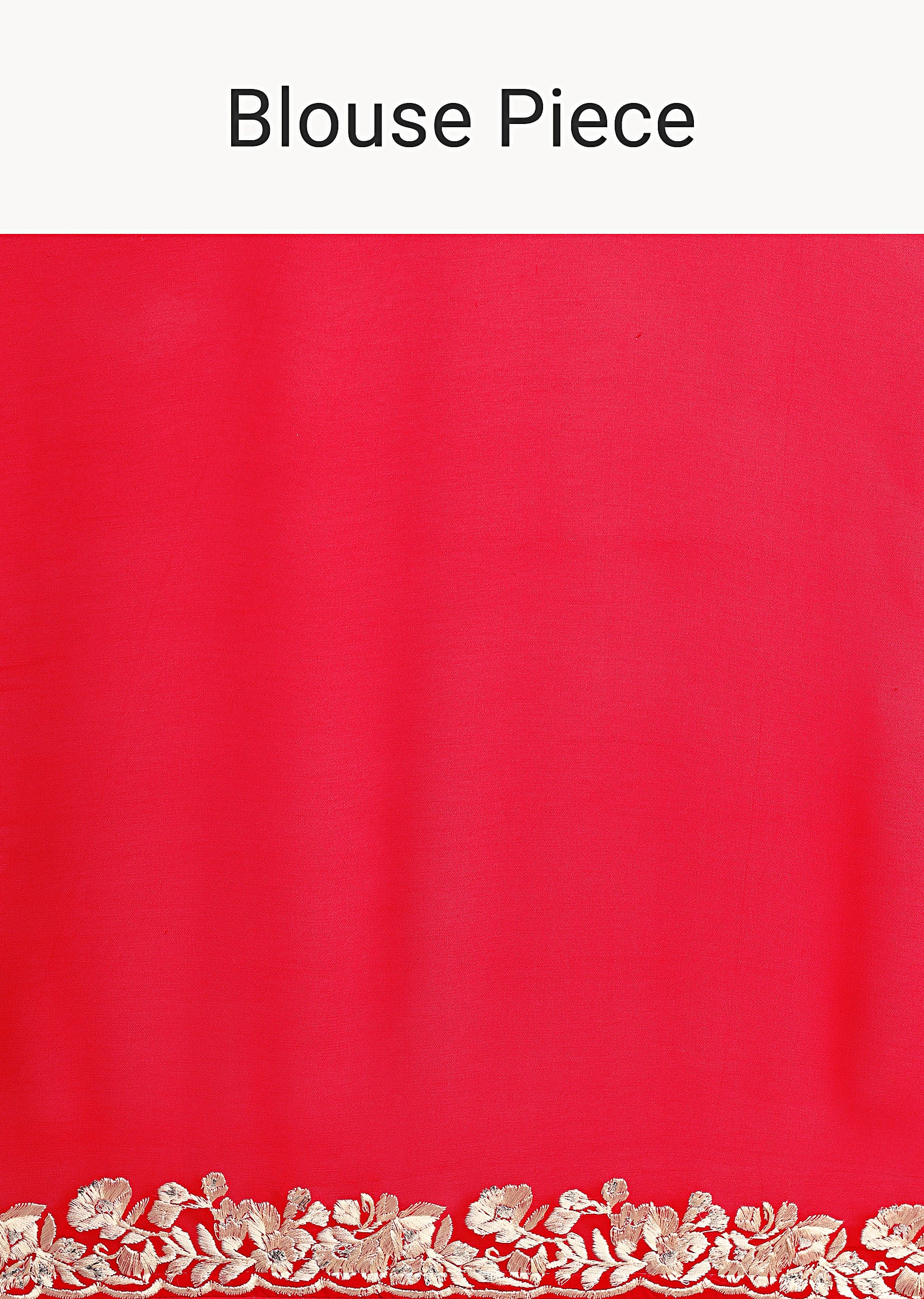 Red Saree In Georgette with Parsi Gara Work - Image 9