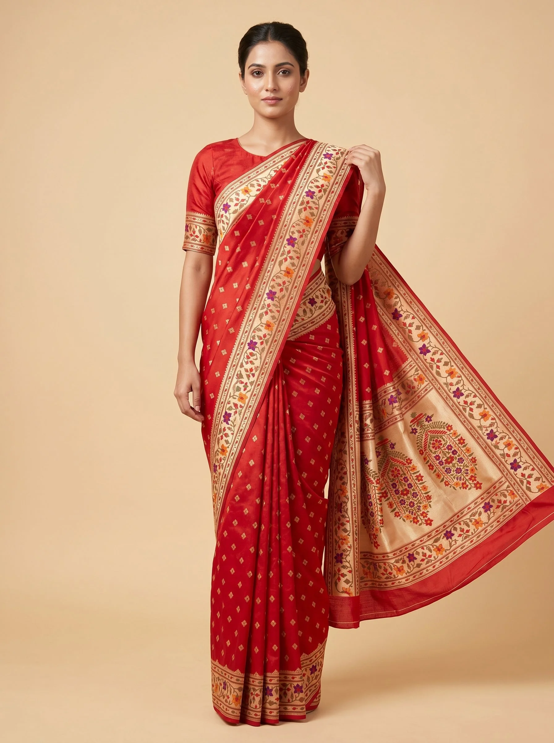 Red Signature Drape Handloom Saree