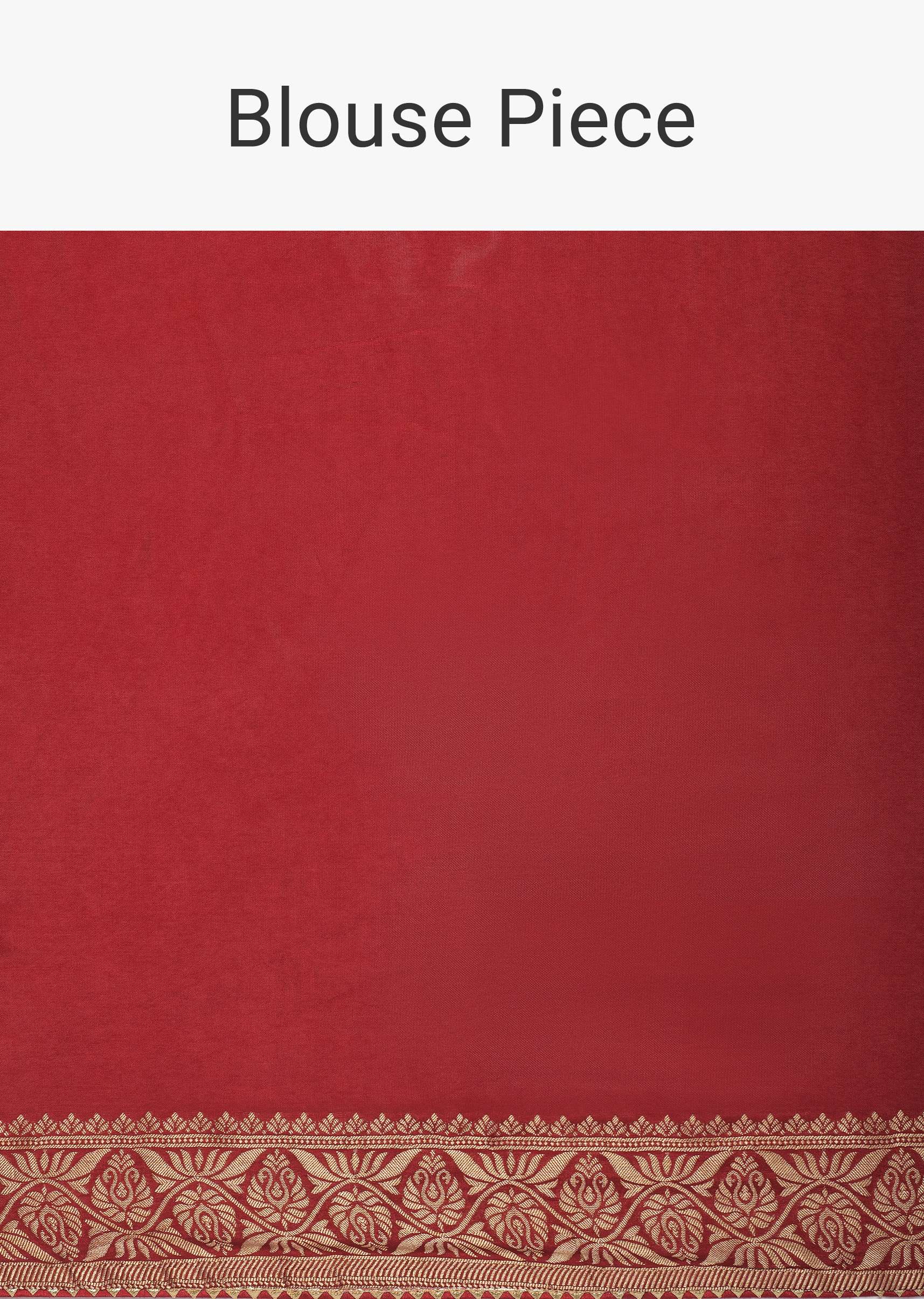 Red Silk Woven Saree With Bandhani Detail And Unstitched Blouse Piece - Image 10