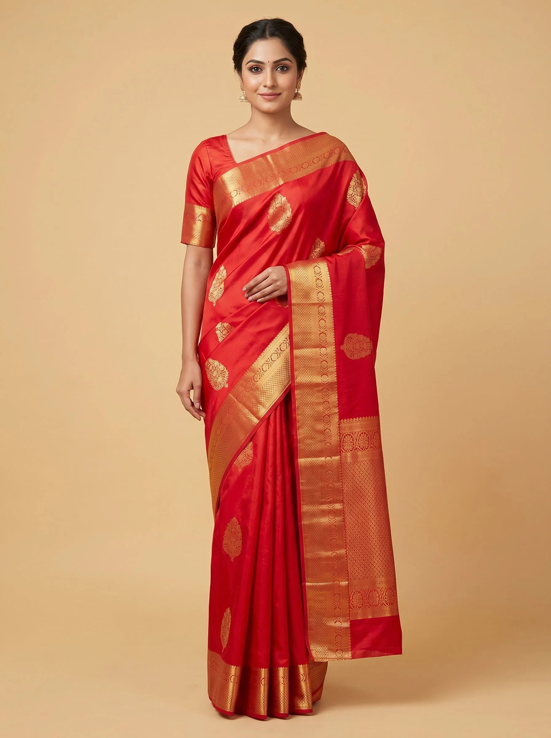 Red Sophisticated Handloom Saree