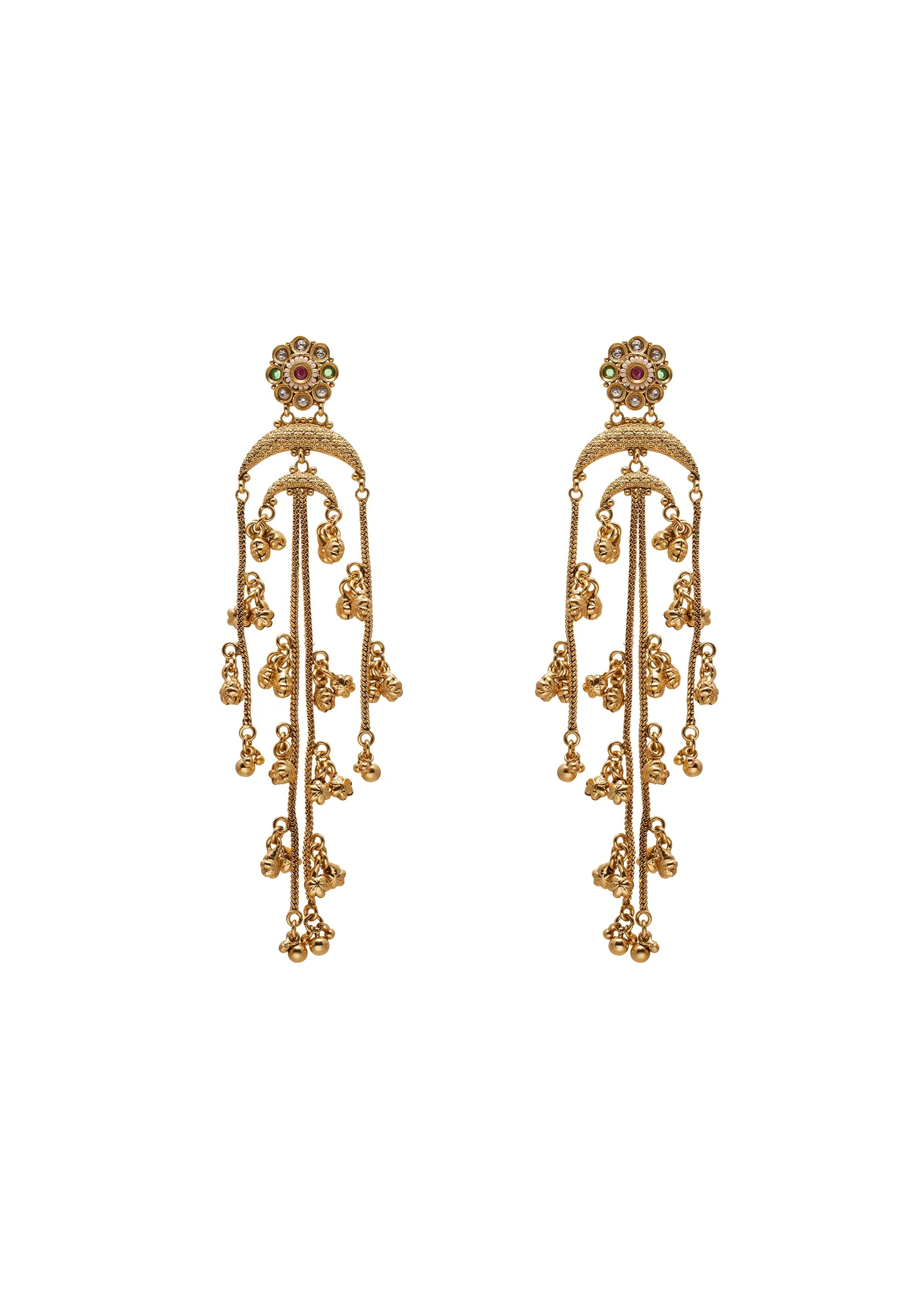 Red Stone Dangler Earrings