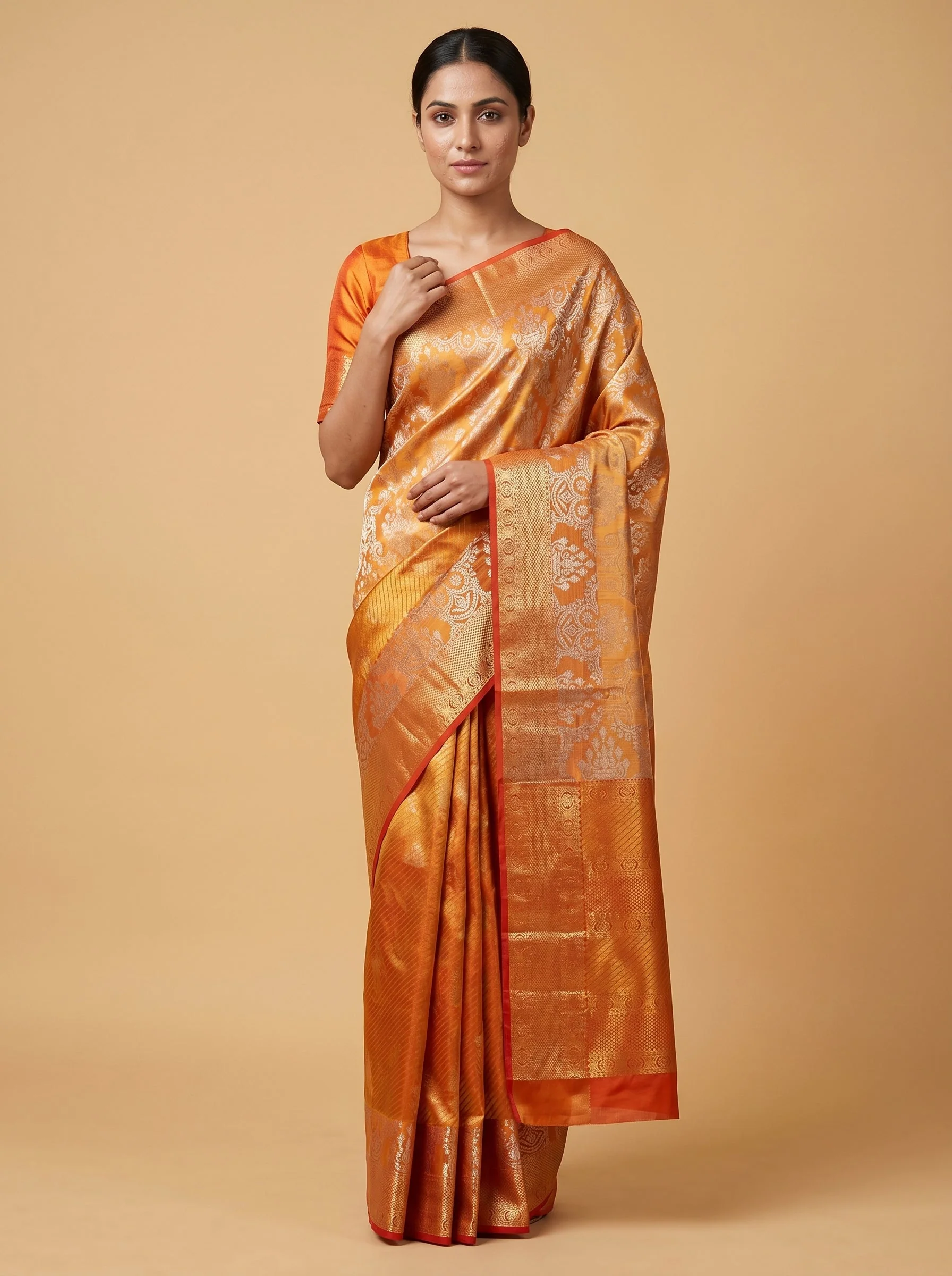 Red Striking Weave Handloom Saree