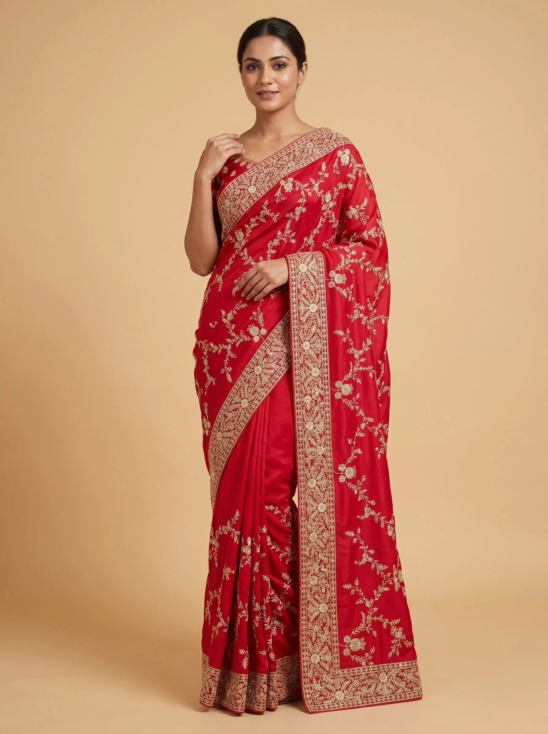 Red Strong Essence Handloom Saree