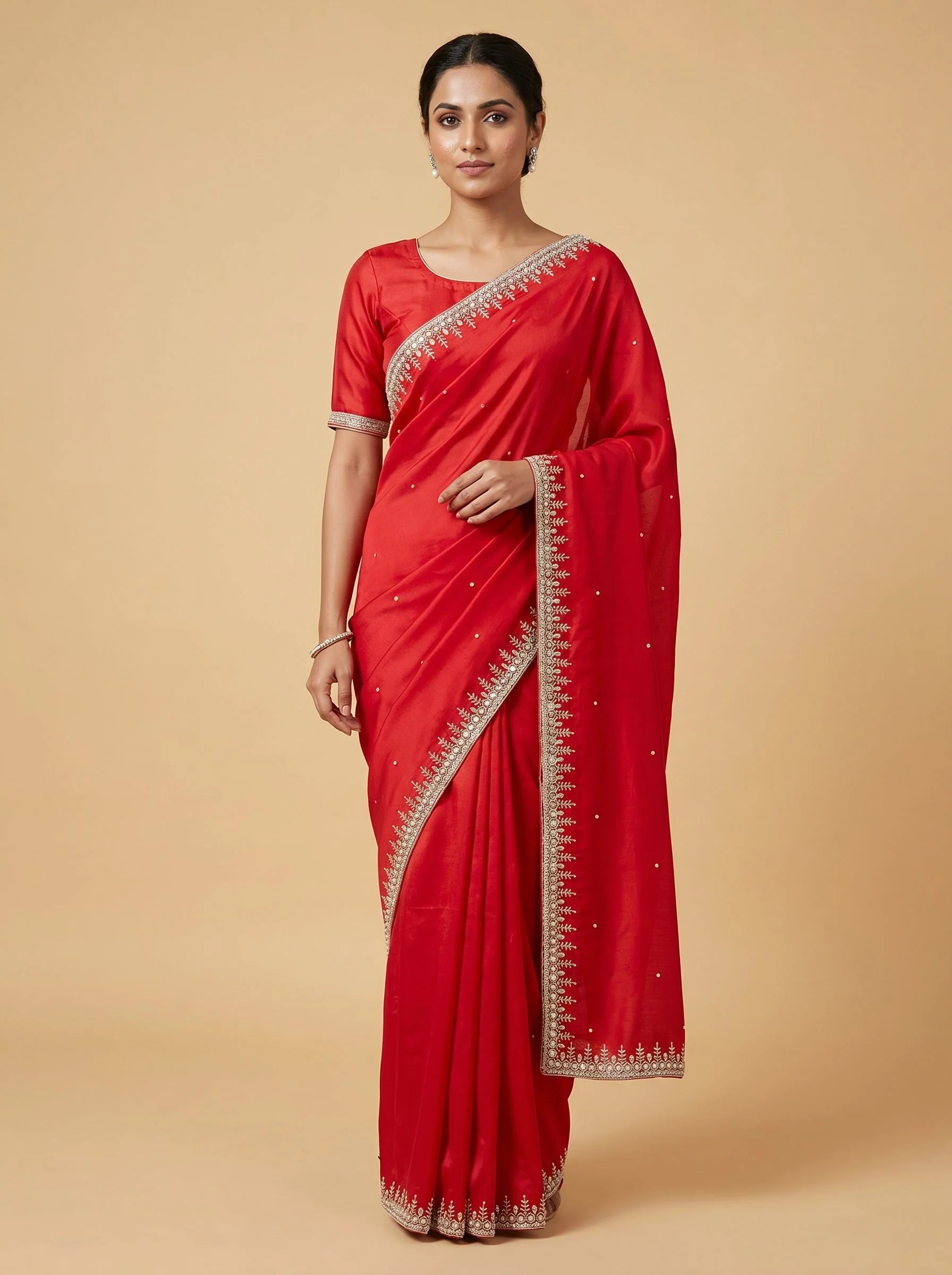Red Timeless Craft Saree