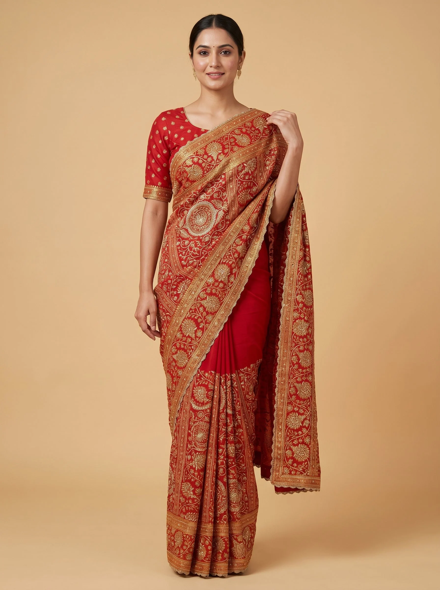 Red Timeless Embroidery Saree