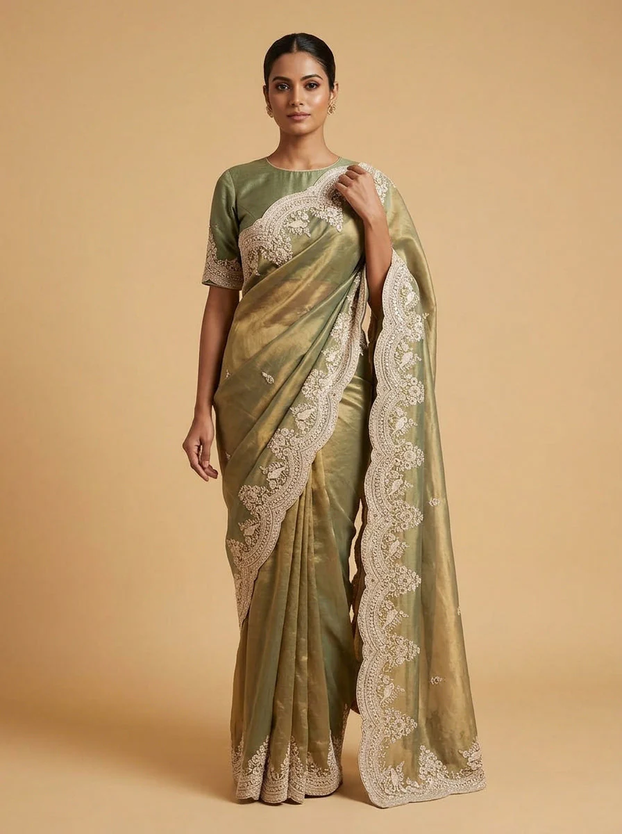 Regal Amethyst Purple Embroidered Saree