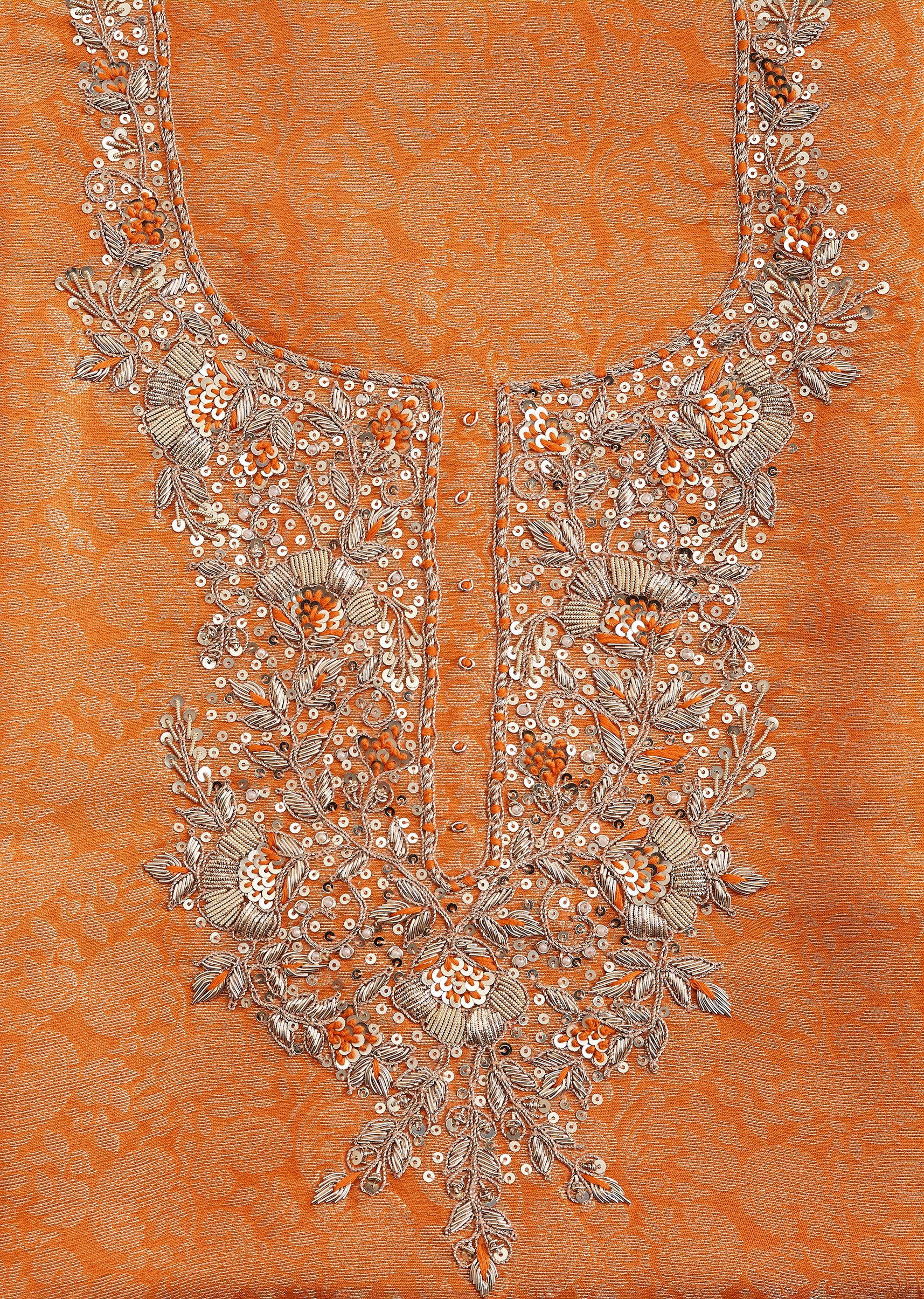 Rich Rust Orange Jacquard Suit - Image 4