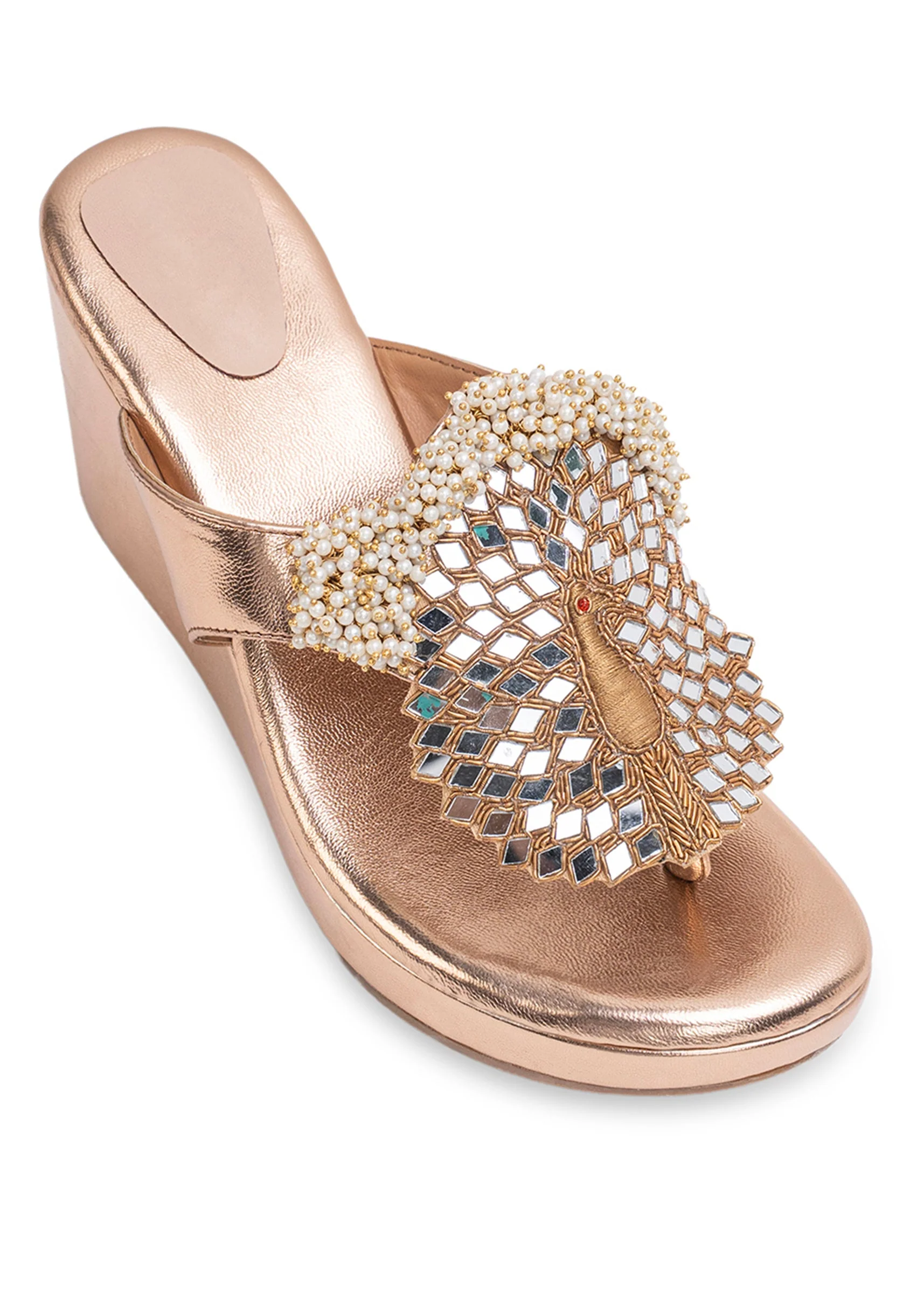 Rose Gold Embellished Wedges - Image 5