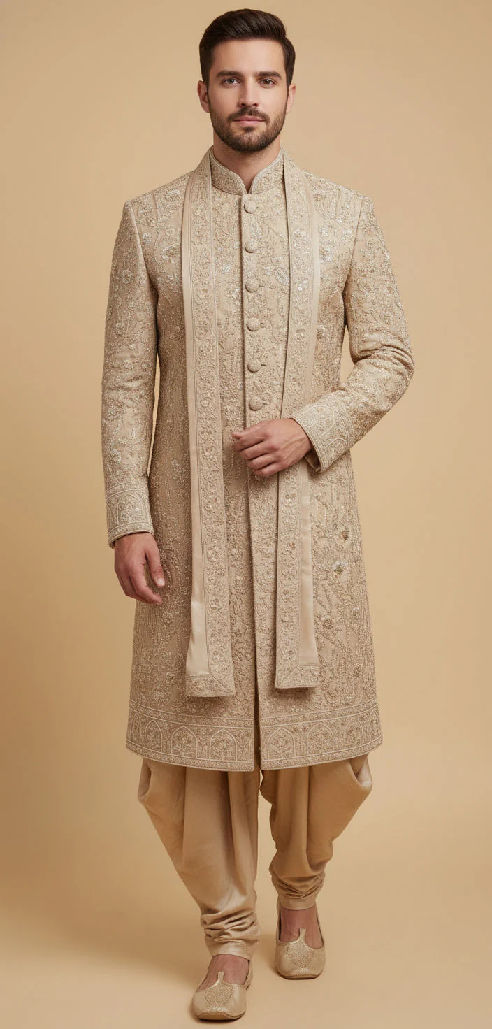 Rose Gold Regal Sherwani - Image 2