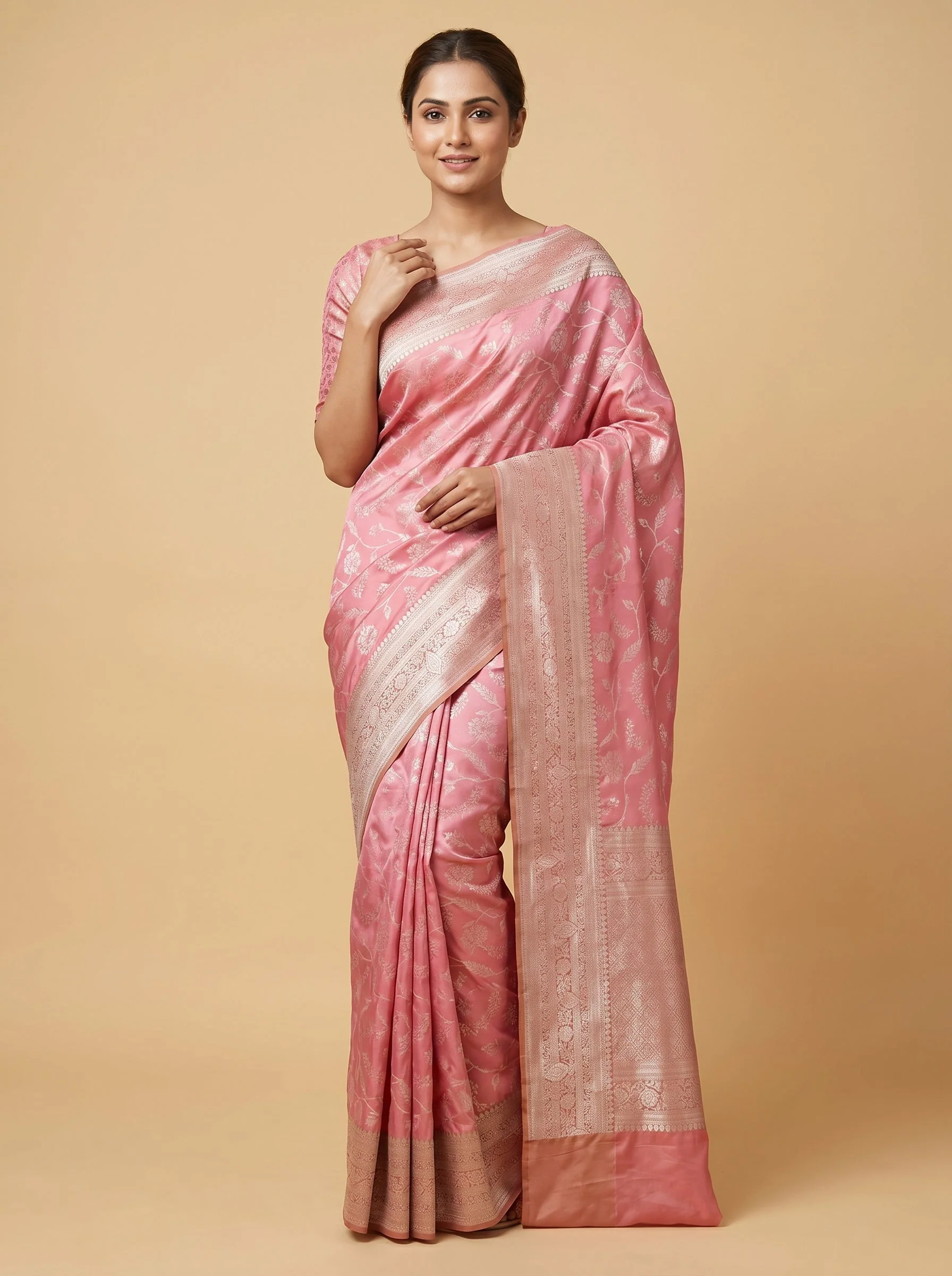 Rose Pink Soft Handloom Saree