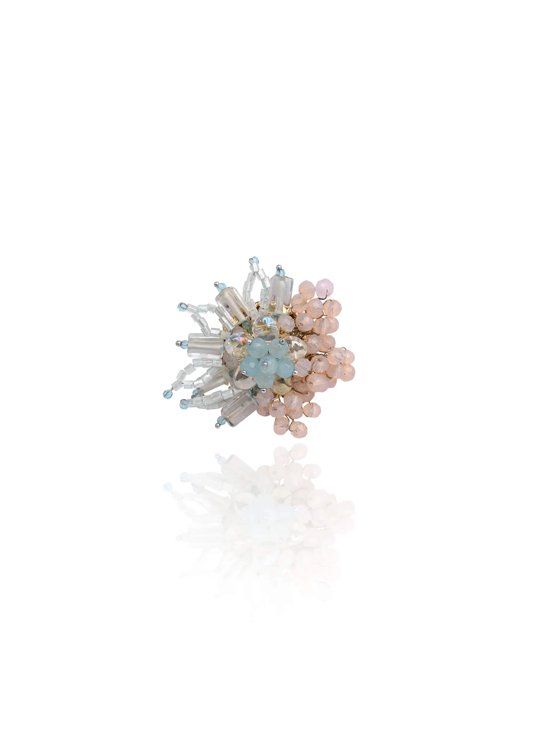 Round Peach And Turq Earrings For Everyday Look - Image 5