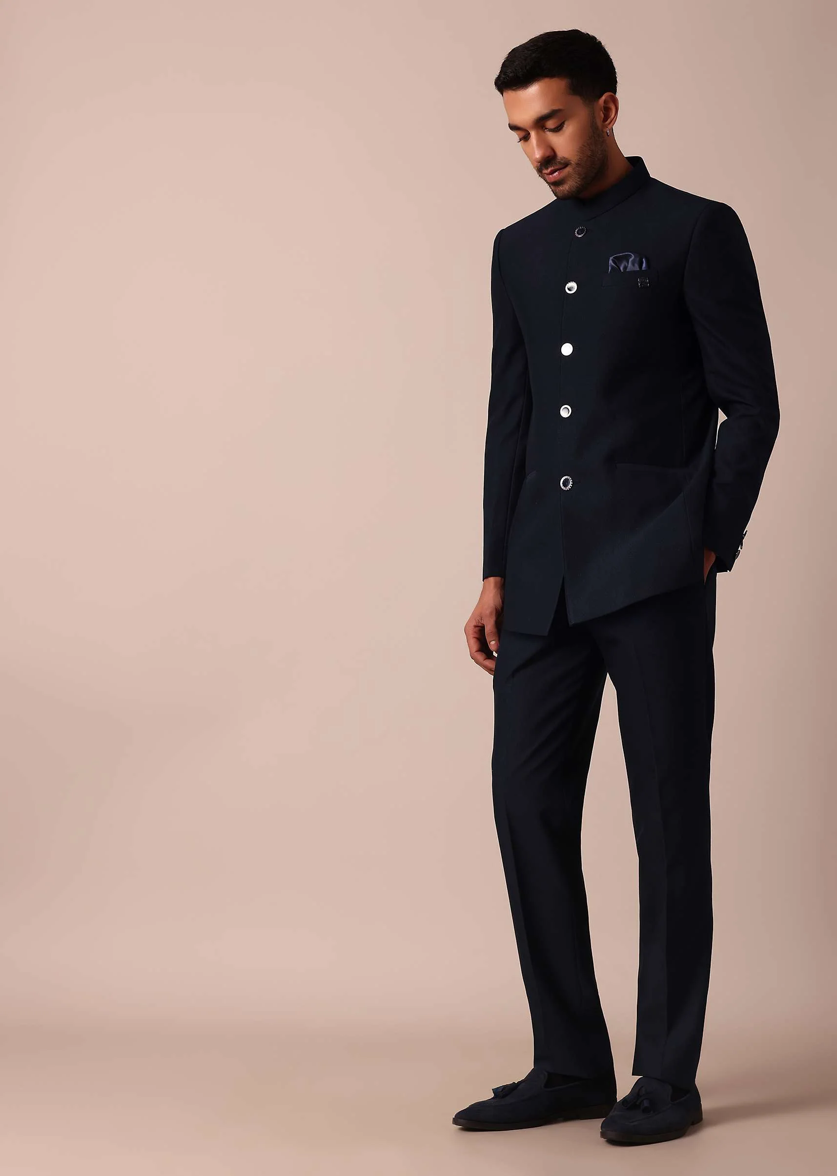 Royal Blue Bandhgala Jodhpuri Suit - Image 4
