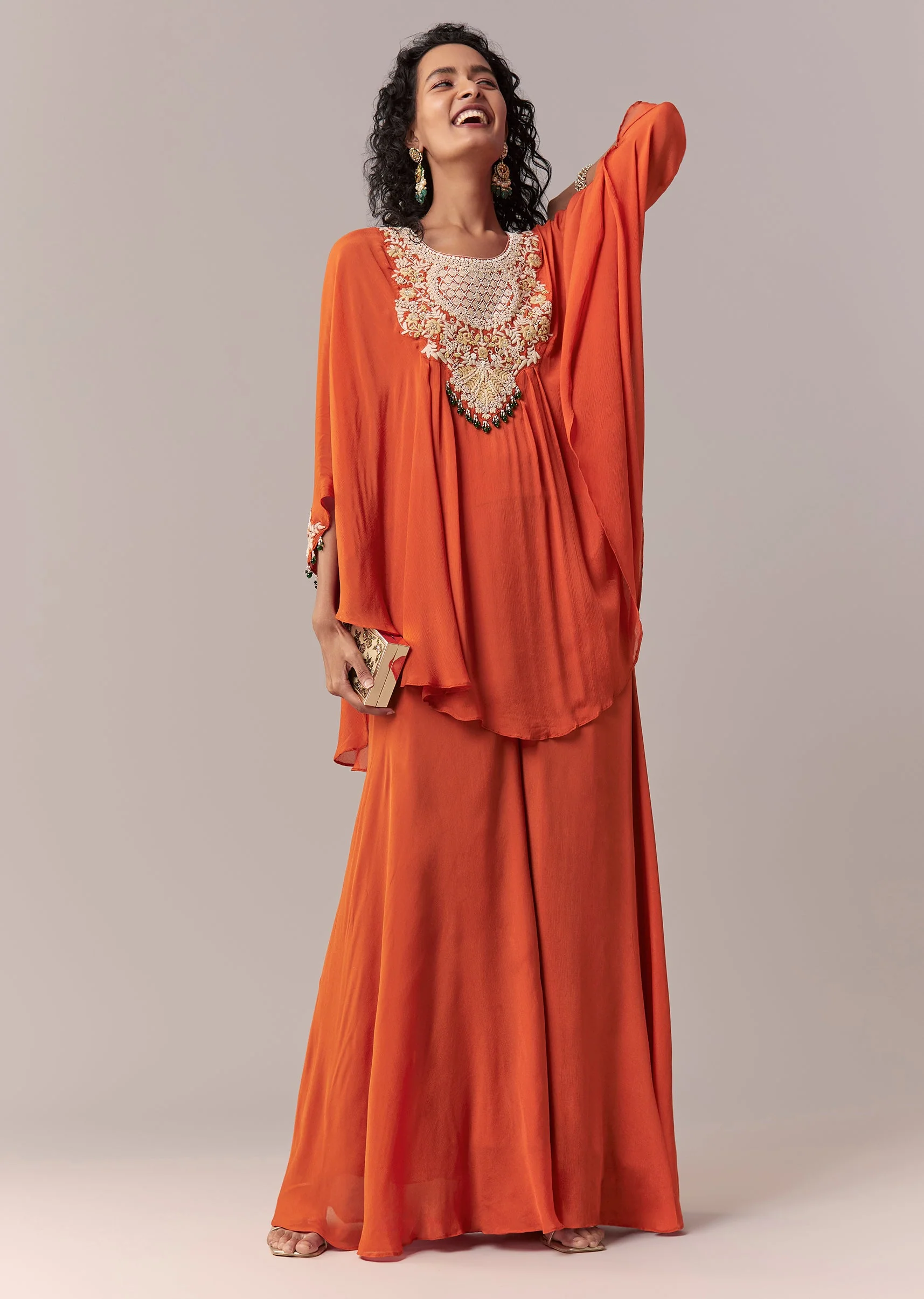 Rust Cape Co-ord Set with Palazzo
