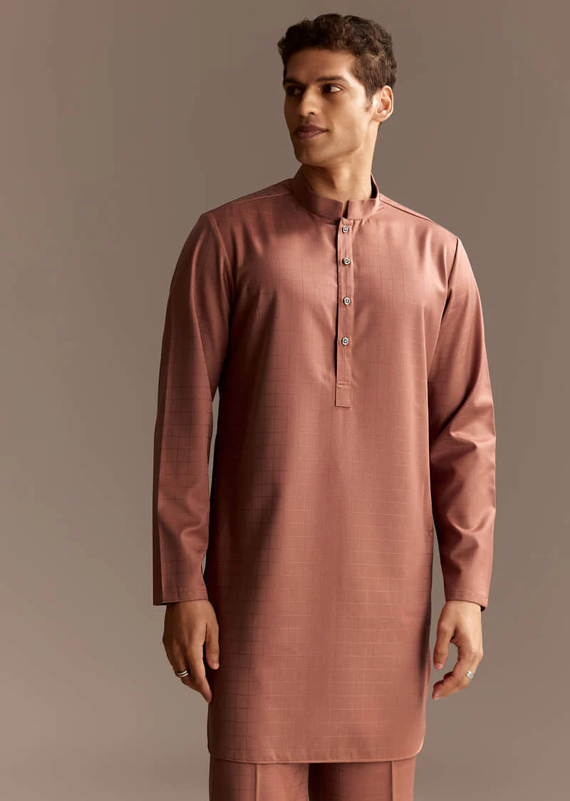 Rust Kurta Jacket Set With Palazzo Pants - Image 6