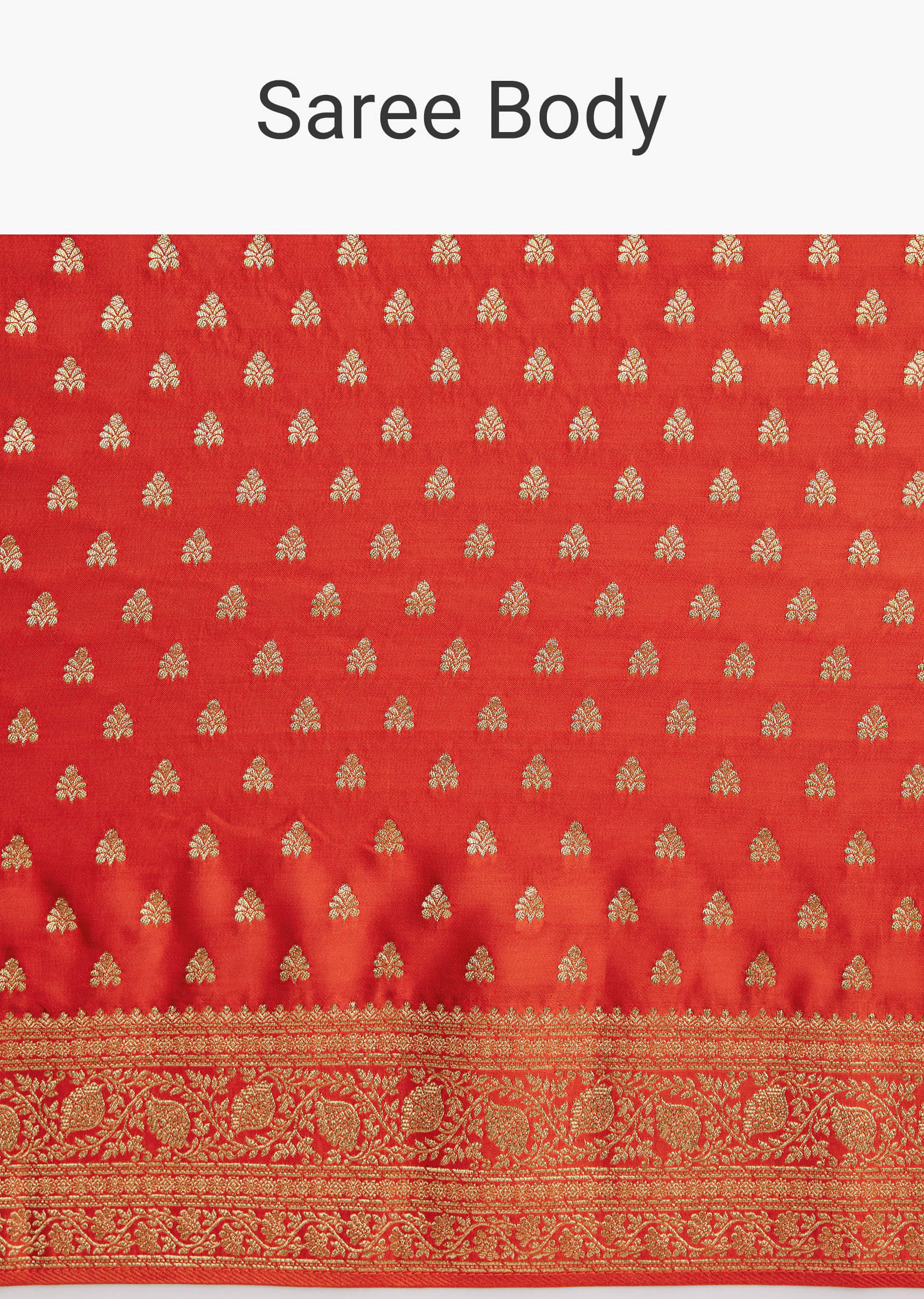 Rust Orange Dola Silk Saree With Butti And Woven Border - Image 10