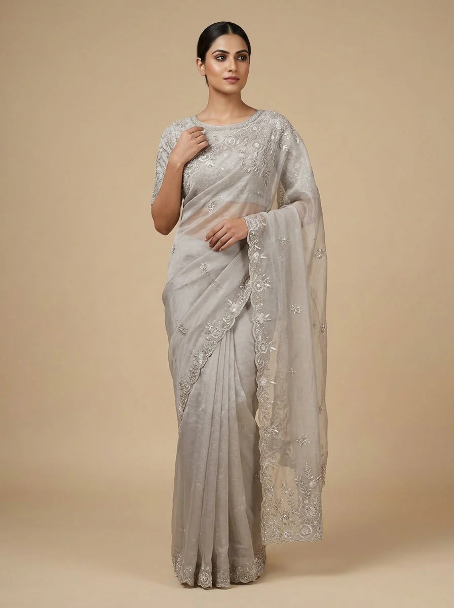 Sandstone Beige Subtle Craft Saree