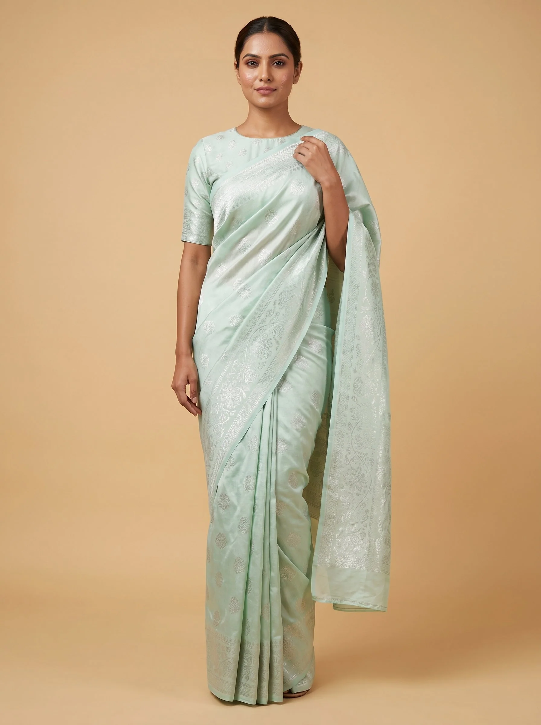 Sea Green Tidal Drift Handloom Saree