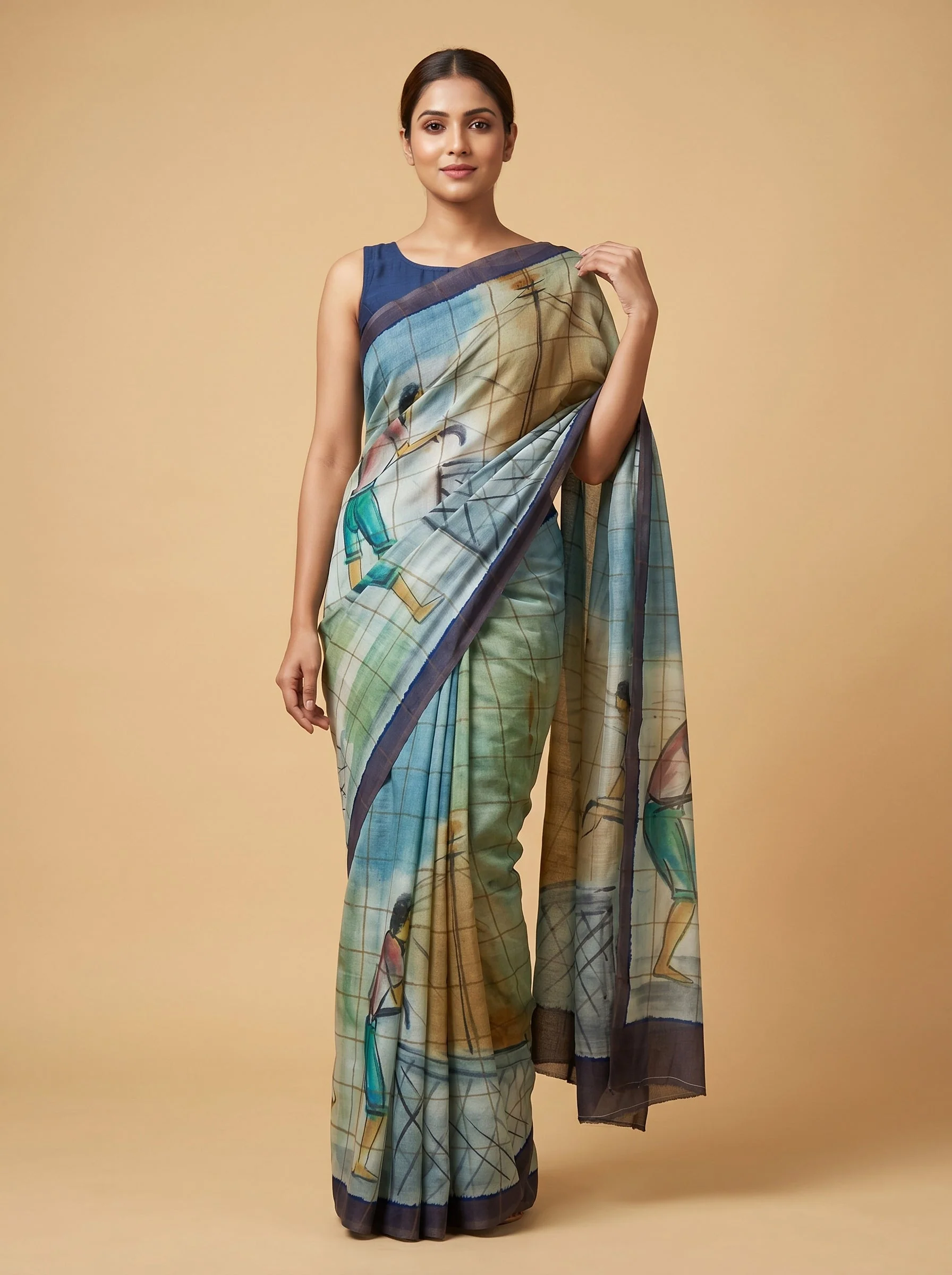 Sea Green Tidal Flow Handloom Saree