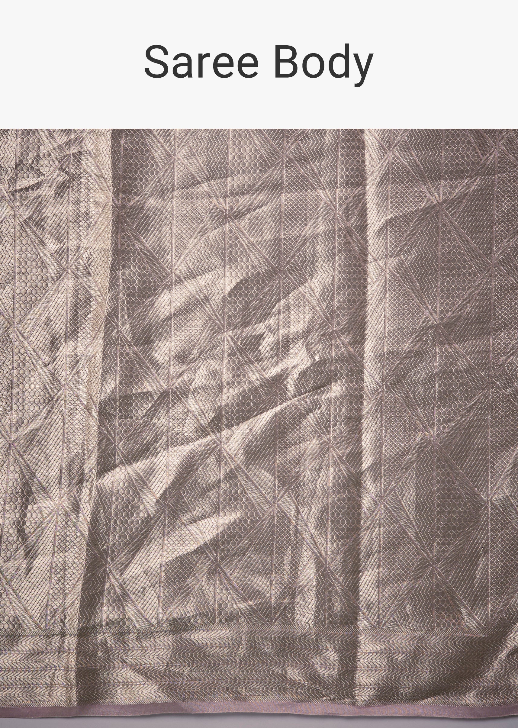 Silver and Pink Tissue Silk Woven Saree with Unstitched Blouse - Image 9