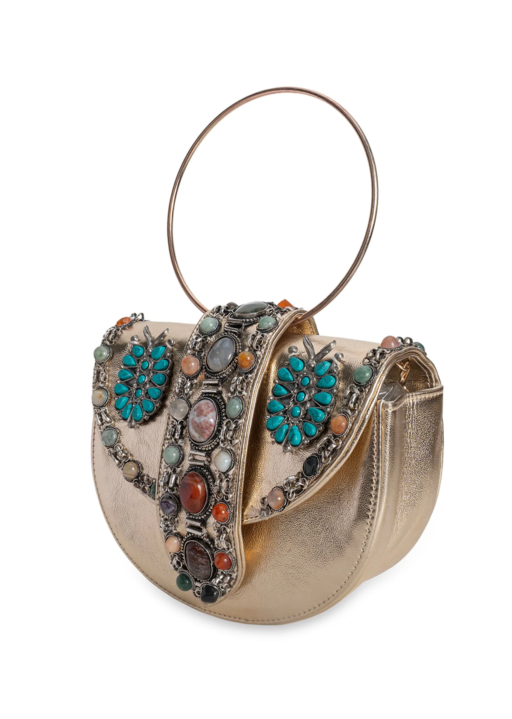 Silver Embellished Clutch - Image 4
