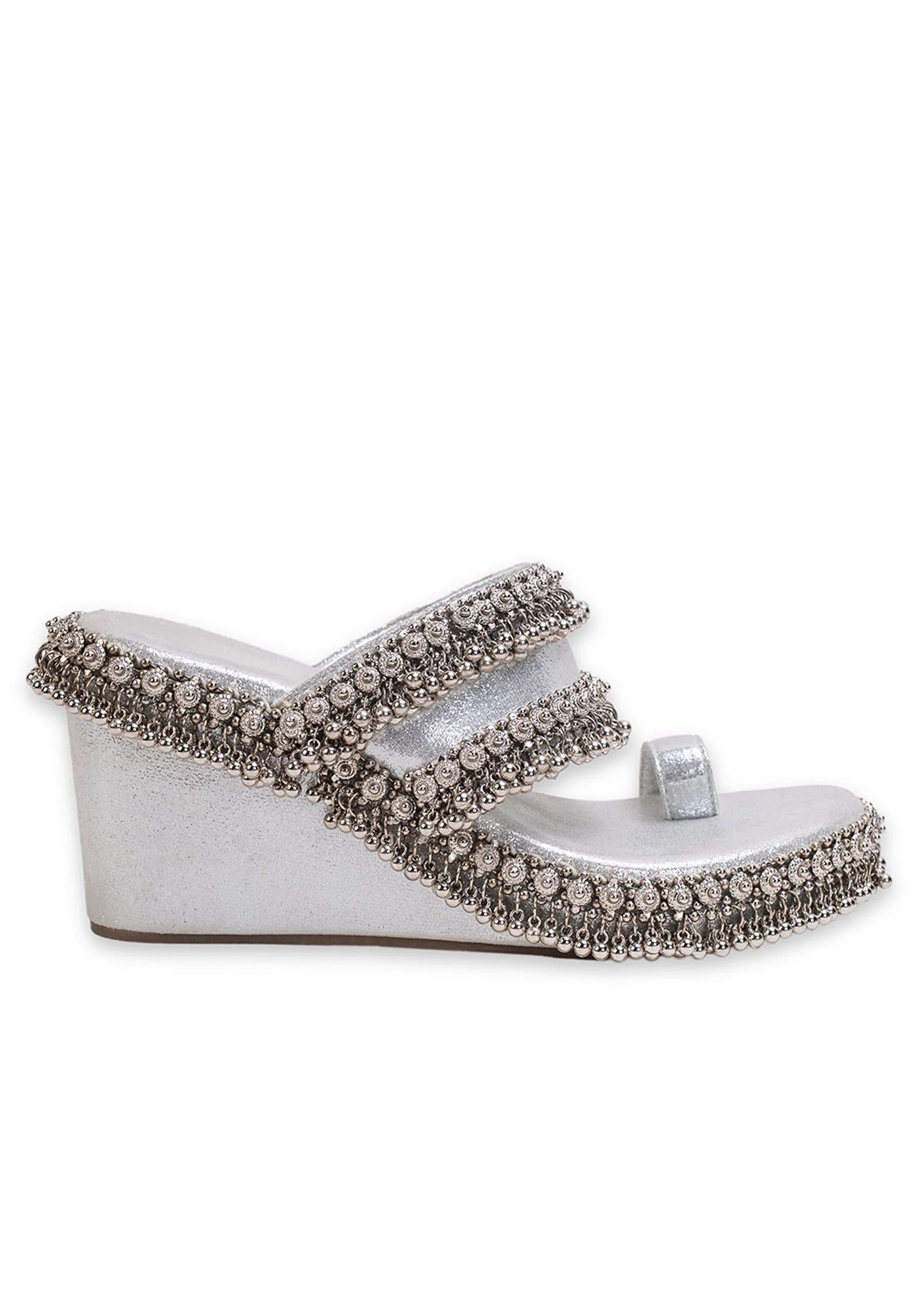 Silver Embellished Wedges - Image 5