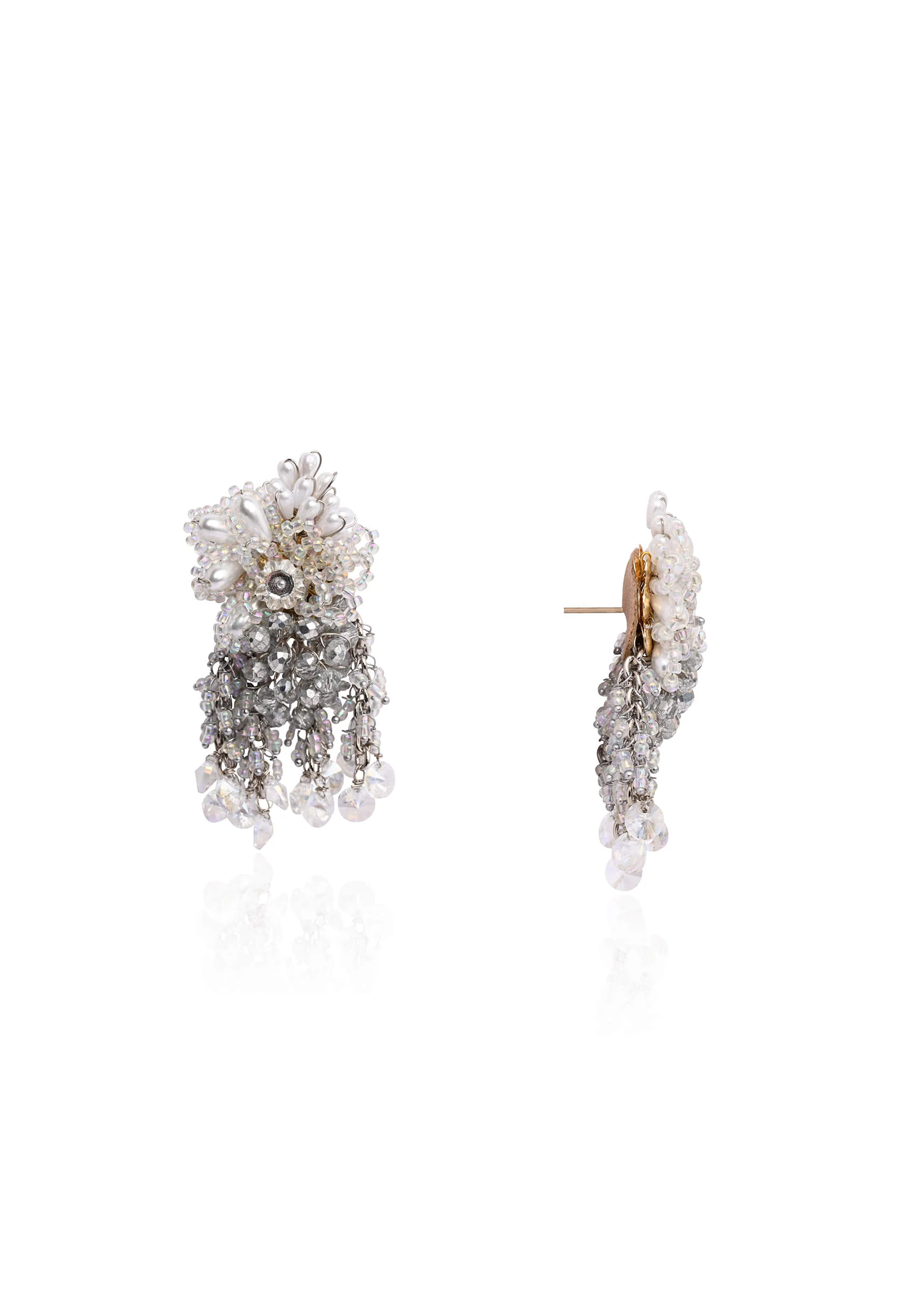 Silver Plated Pearl Festive Medium Size Earrings - Image 4