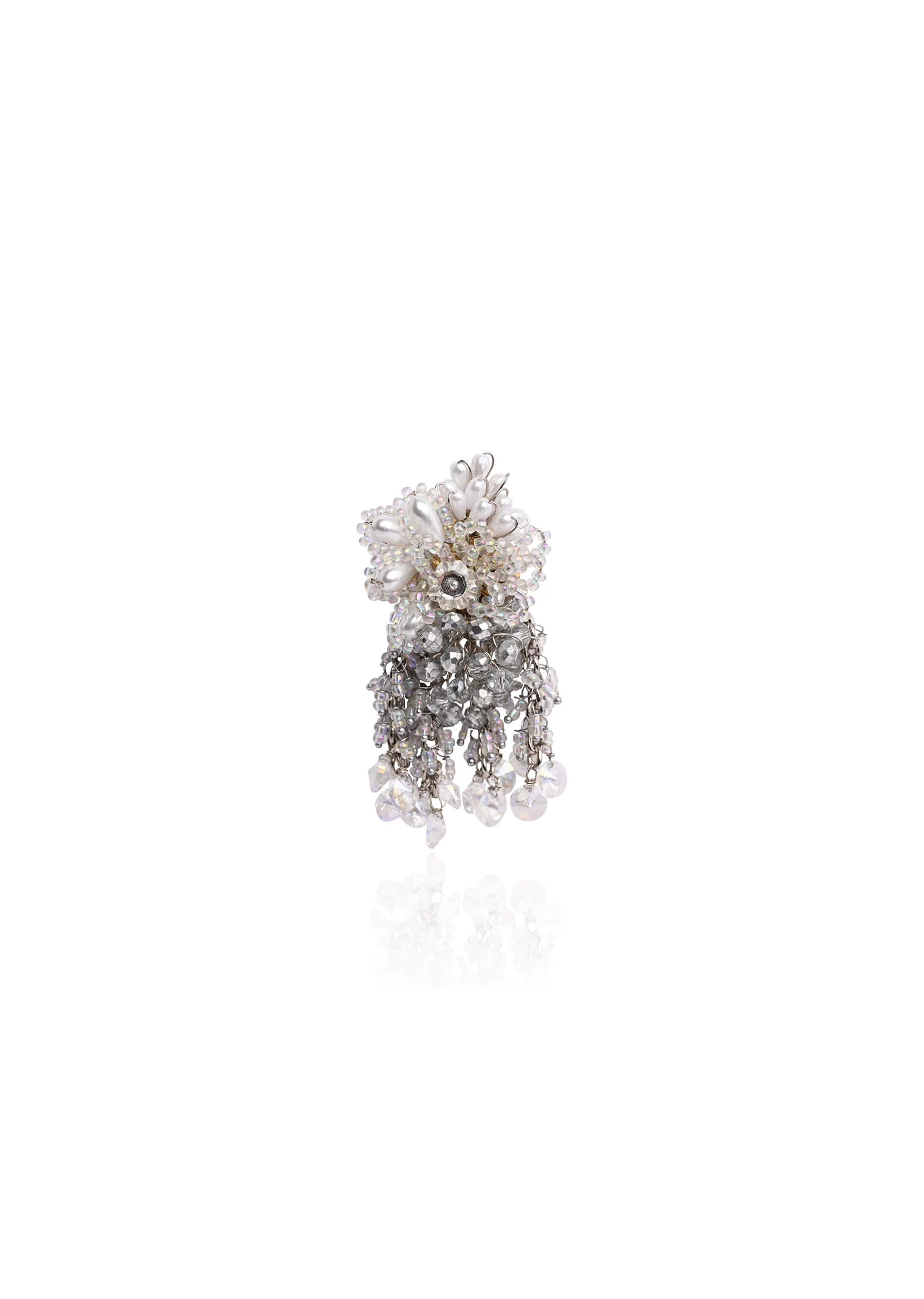 Silver Plated Pearl Festive Medium Size Earrings - Image 5