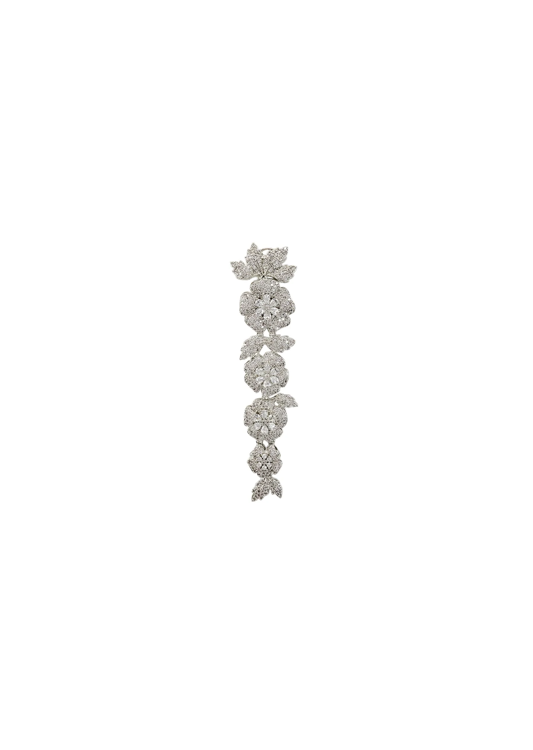 Silver Plated Zircon Danglers Earrings - Image 3