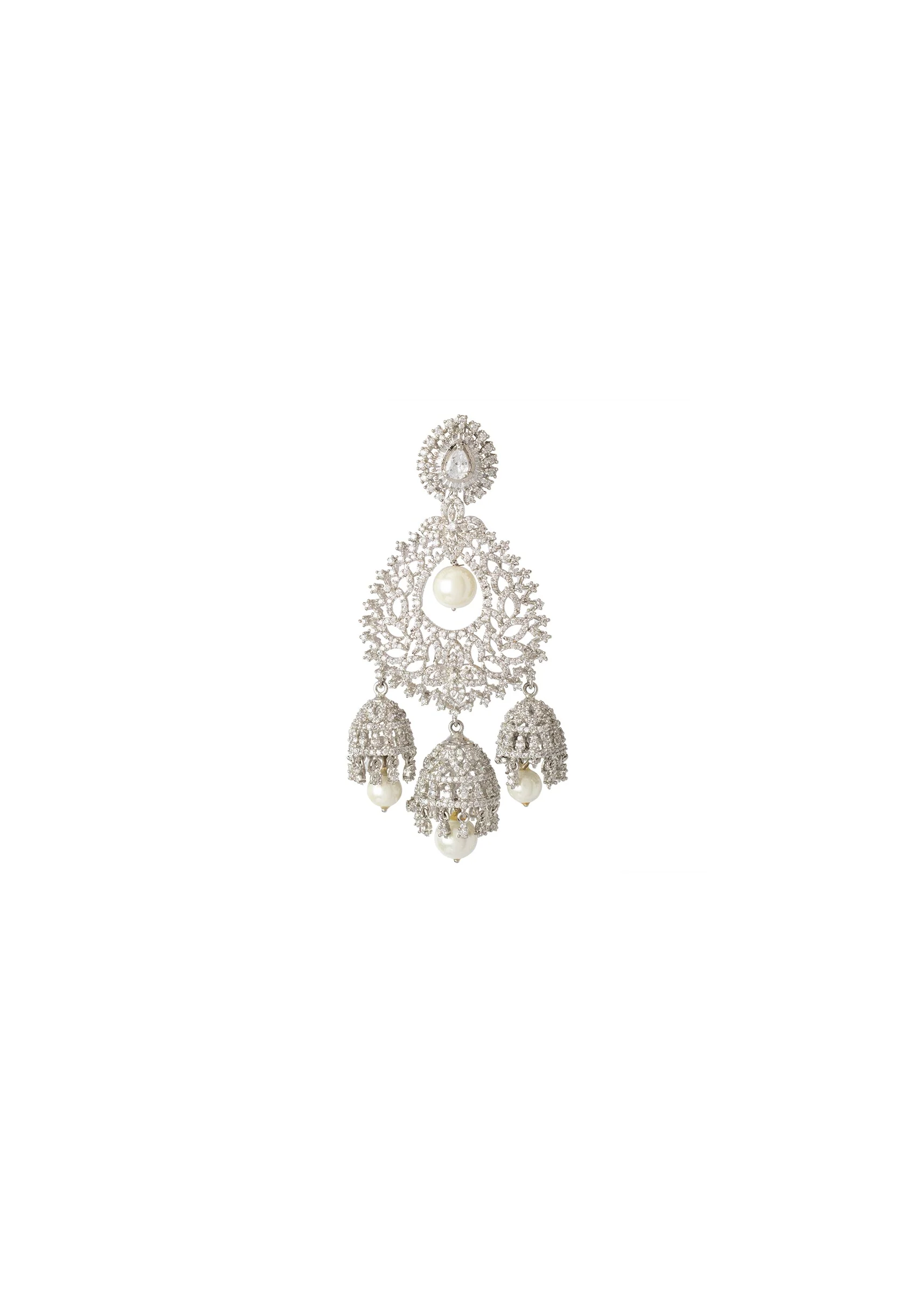 Silver Plated Zircon Earrings - Image 3