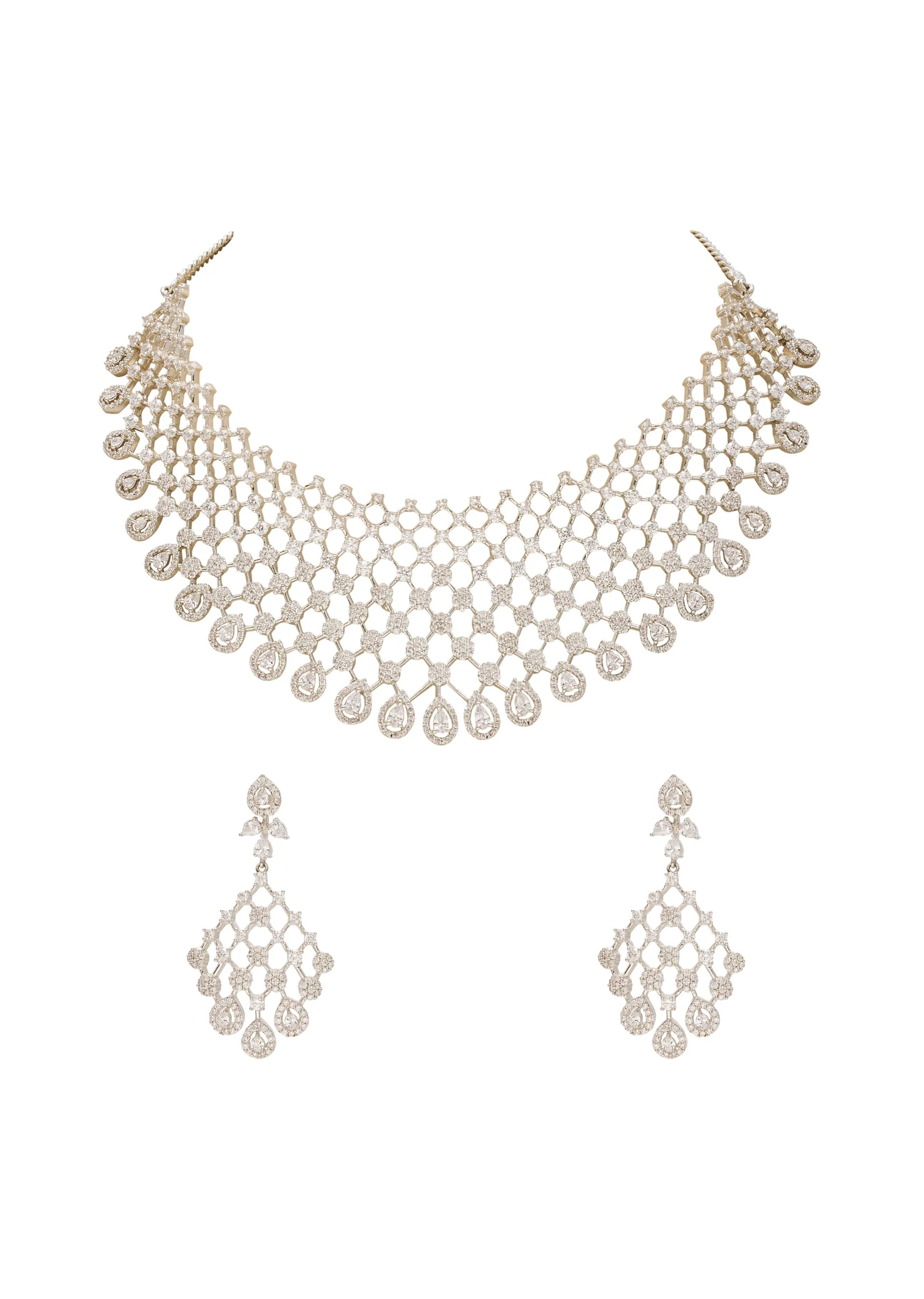 Silver Zirconia Necklace Set - Image 2