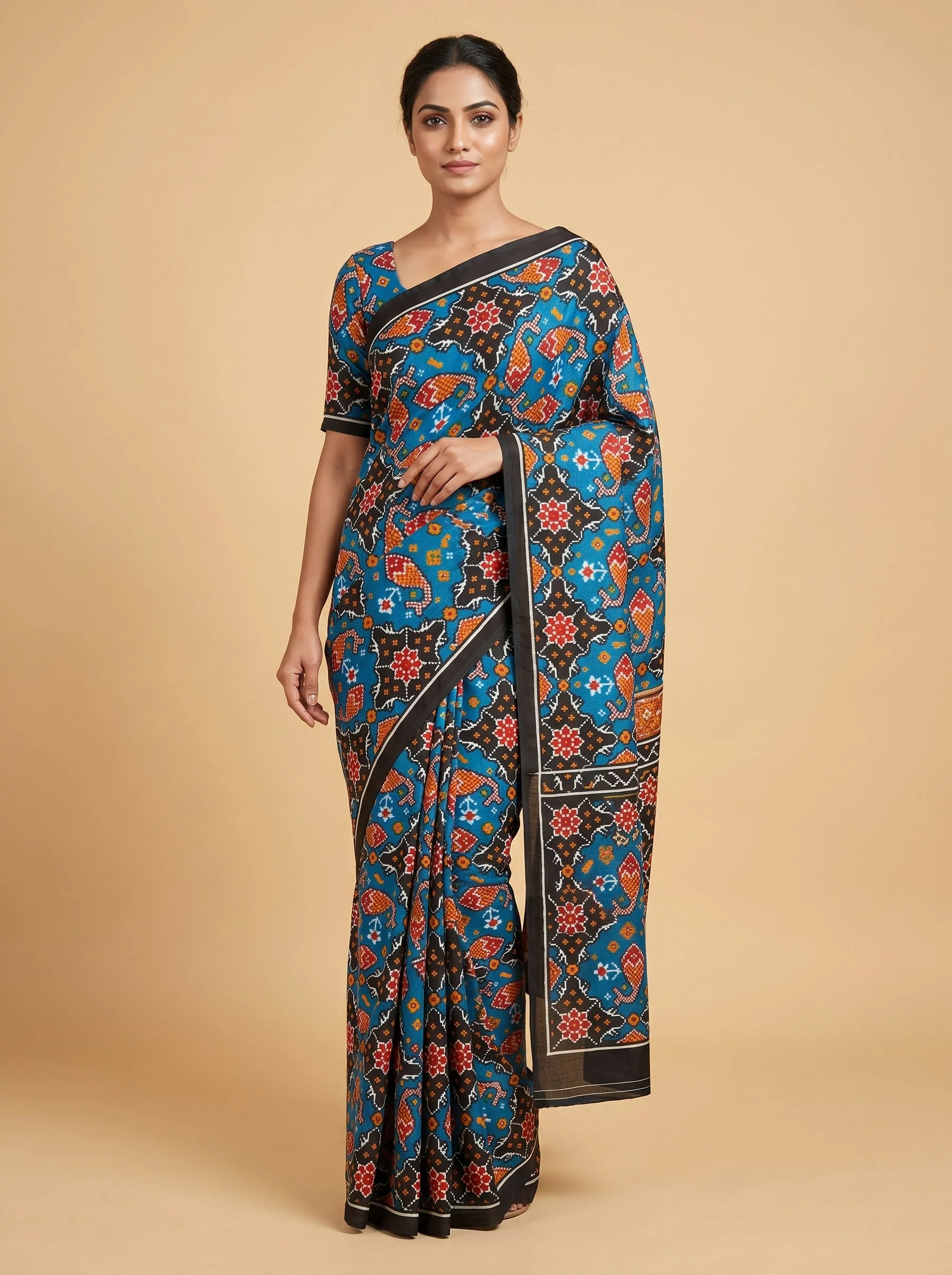 Sky Blue Airy Fold Handloom Saree