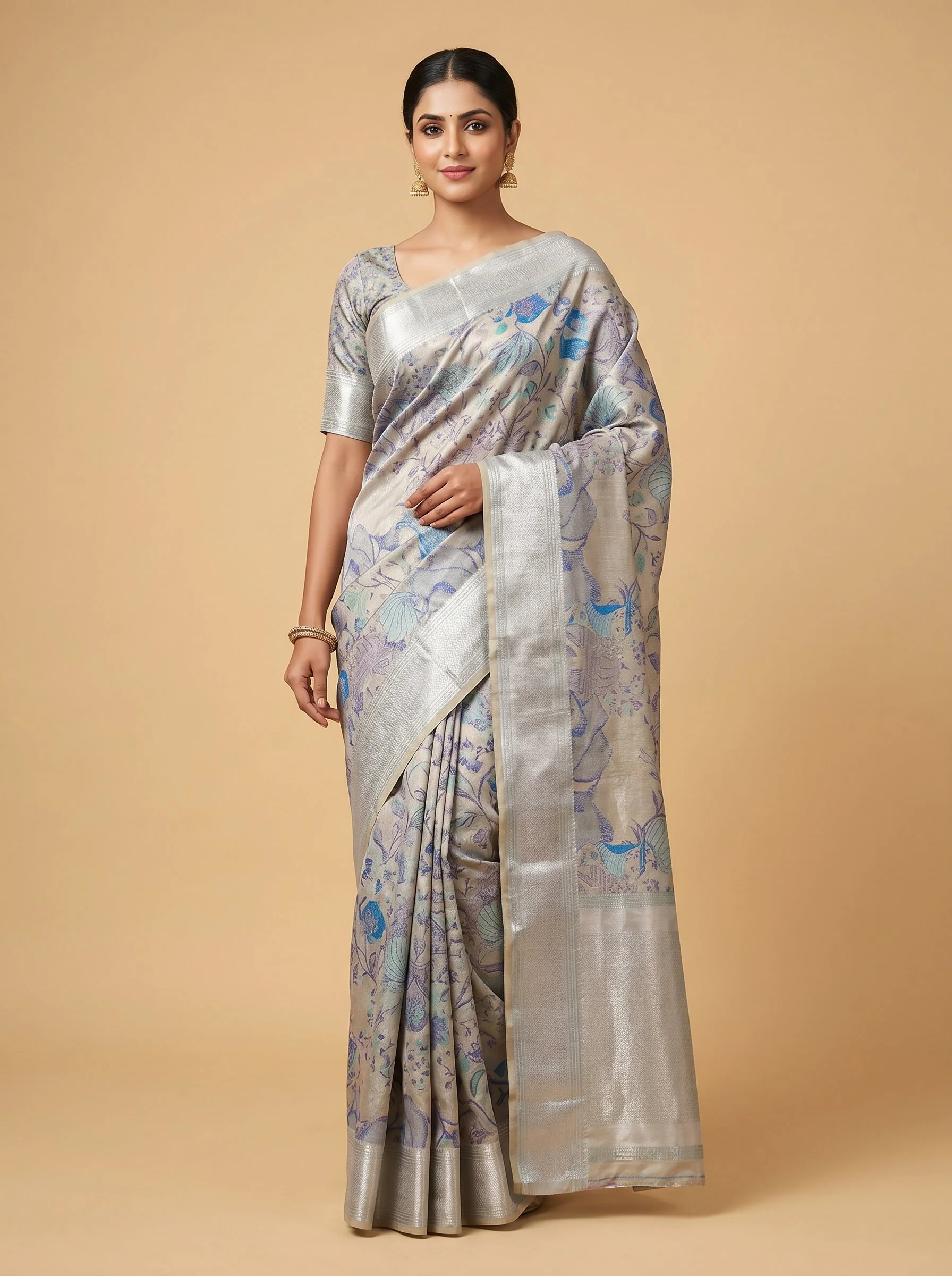 Sky Blue Breezy Drape Handloom Saree
