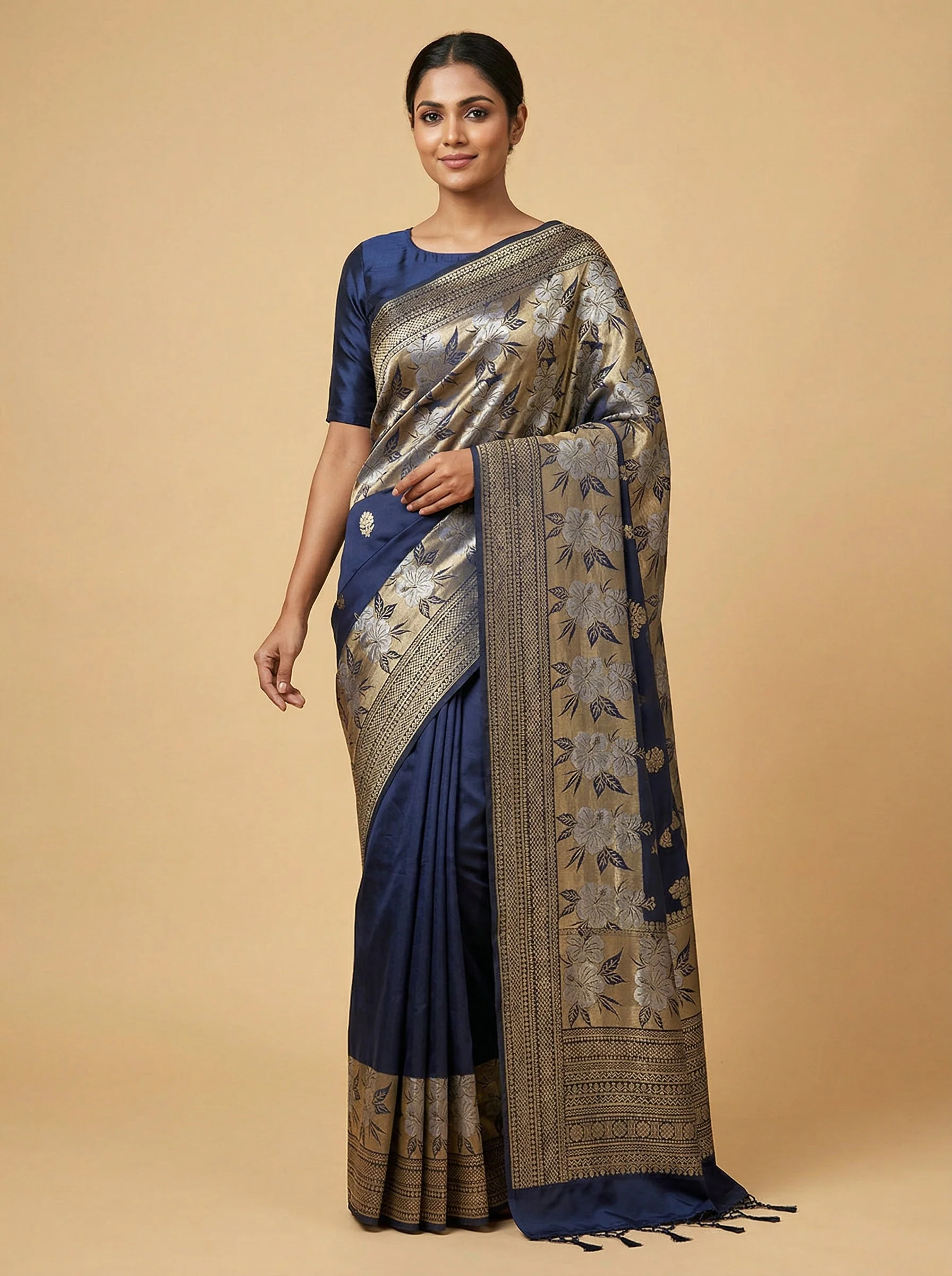 Sky Blue Handloom Saree