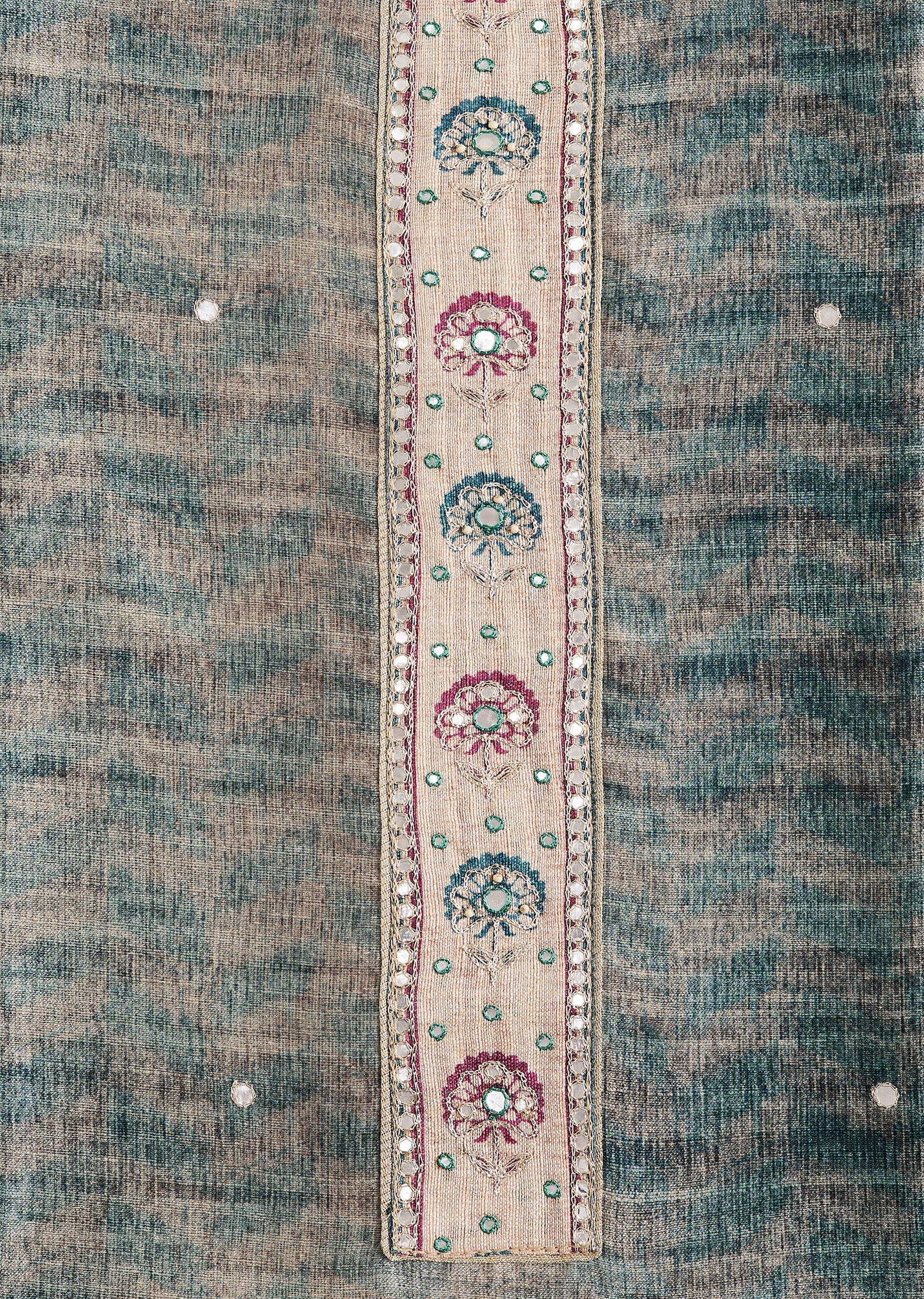 Smokey Grey Dola Silk Unstitched Suit Set - Image 2