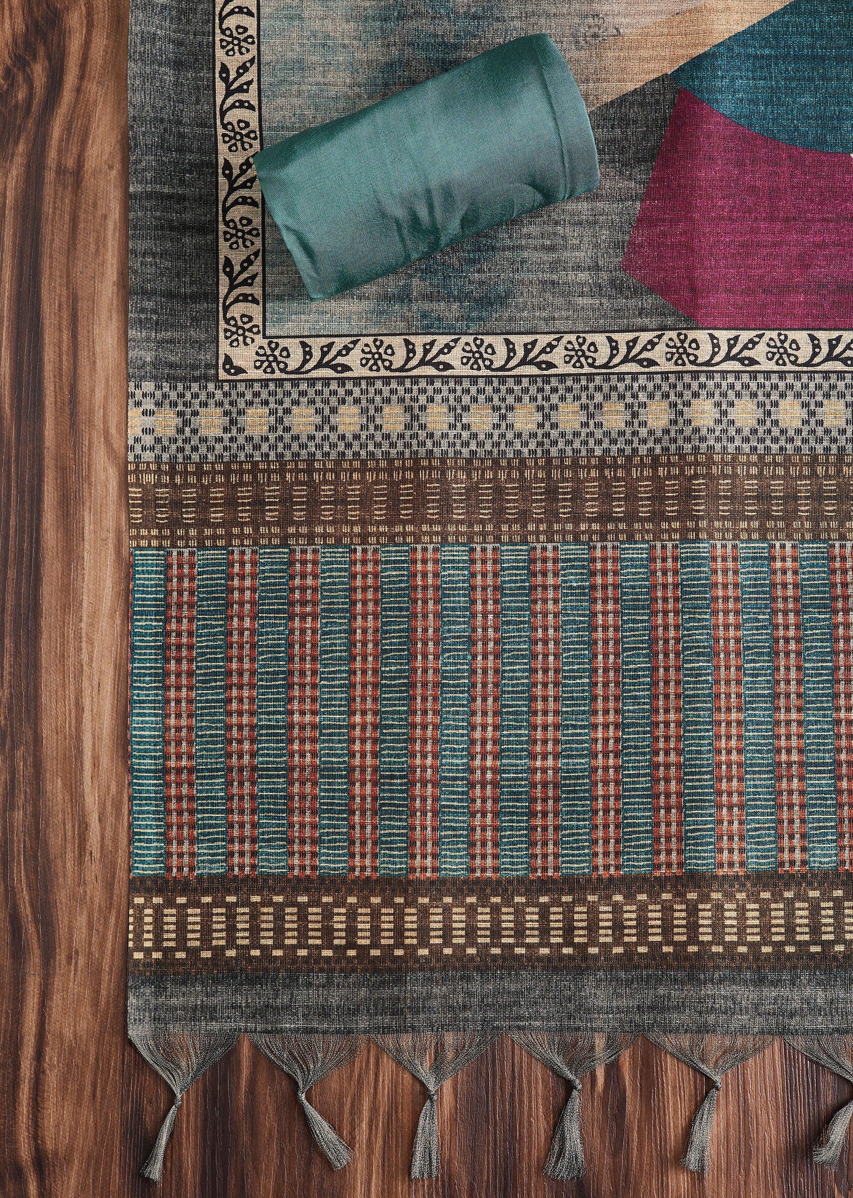 Smokey Grey Dola Silk Unstitched Suit Set - Image 4