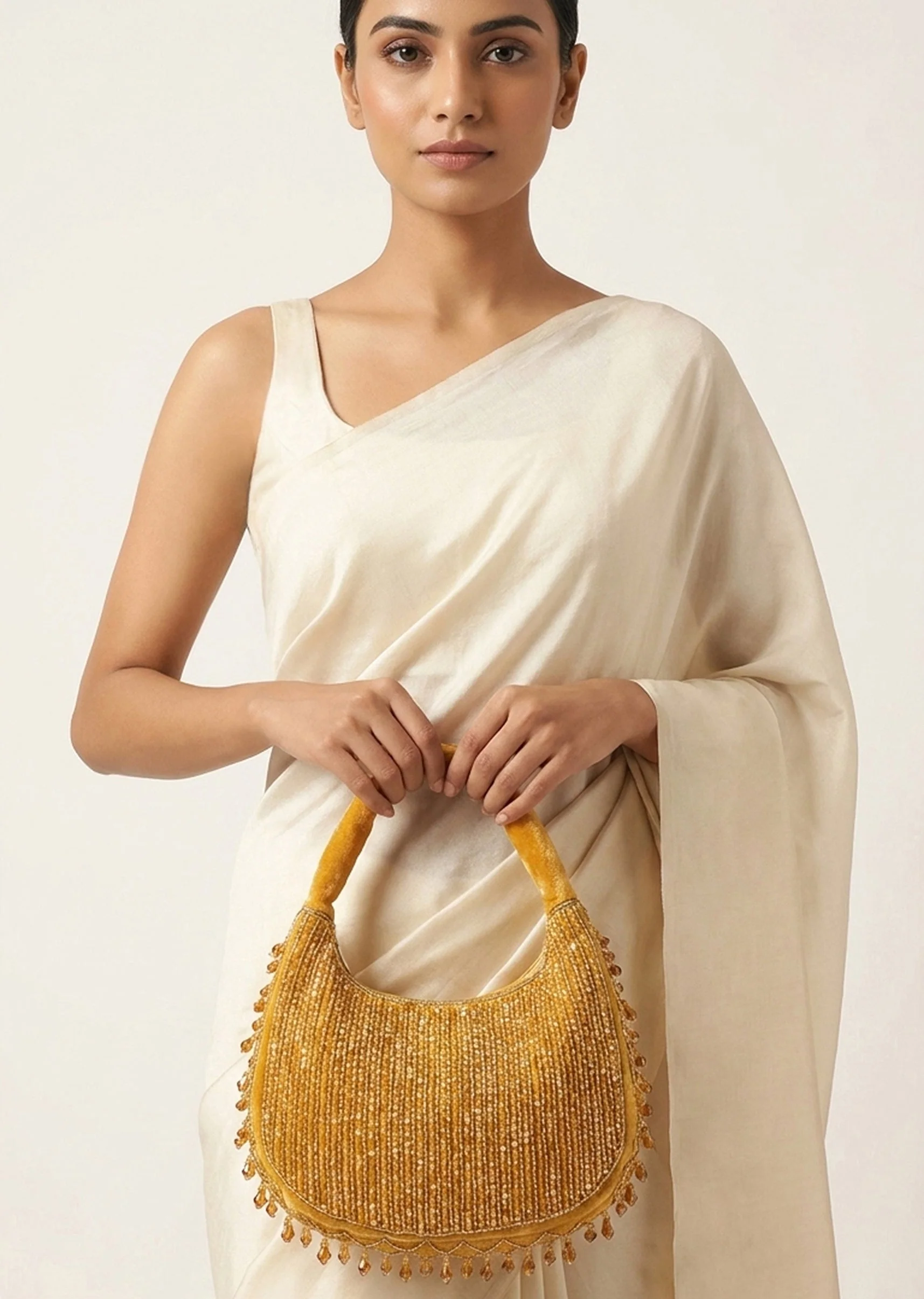 Statement Gold Beaded Clutch - Image 2