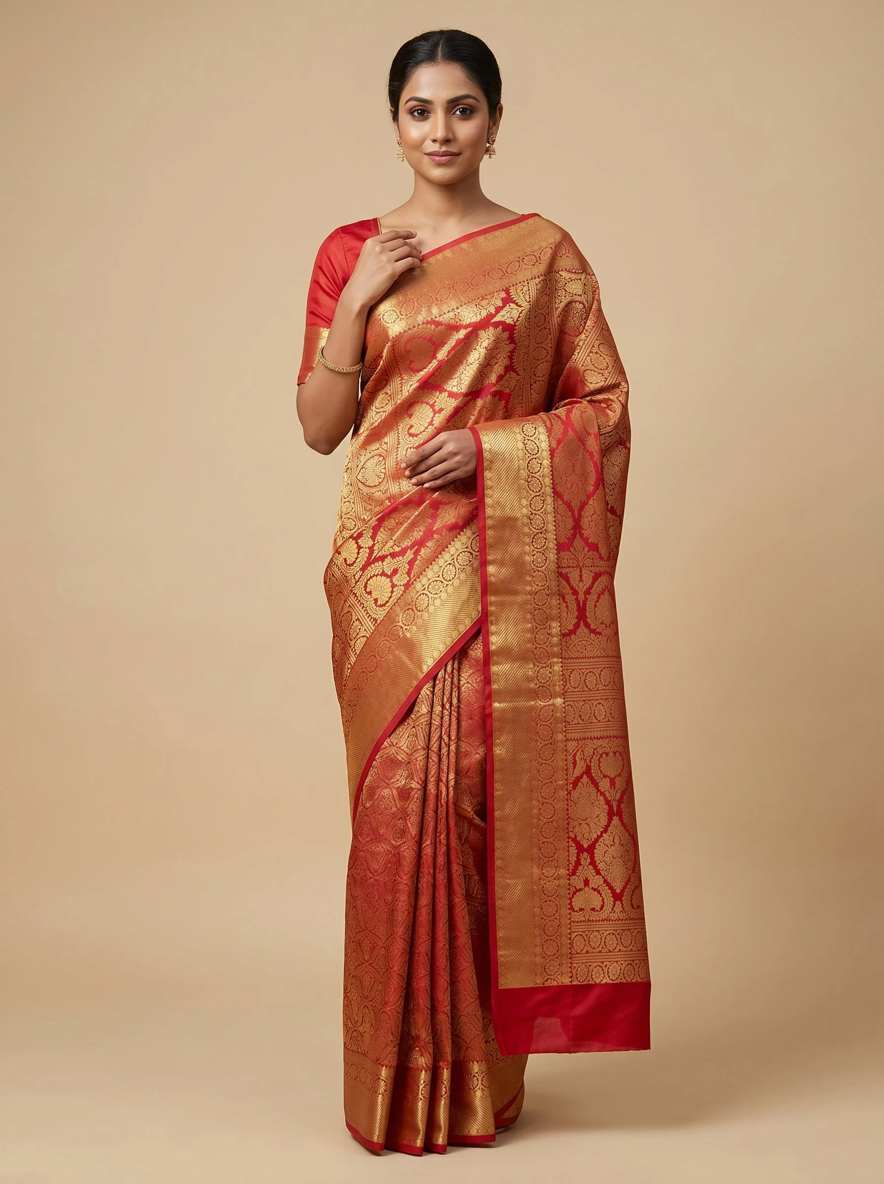 Tangerine Orange Charm Saree