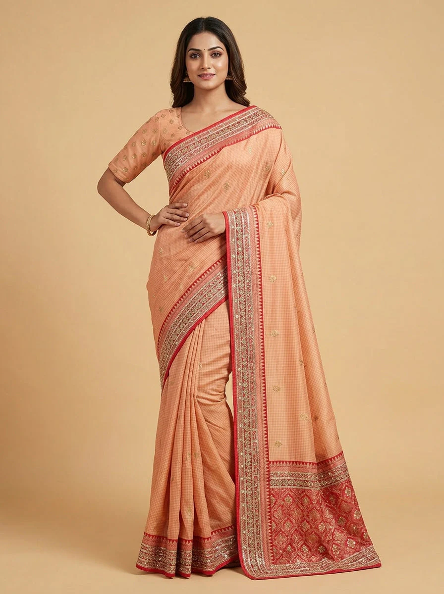 Tangerine Orange Festive Vibrance Saree