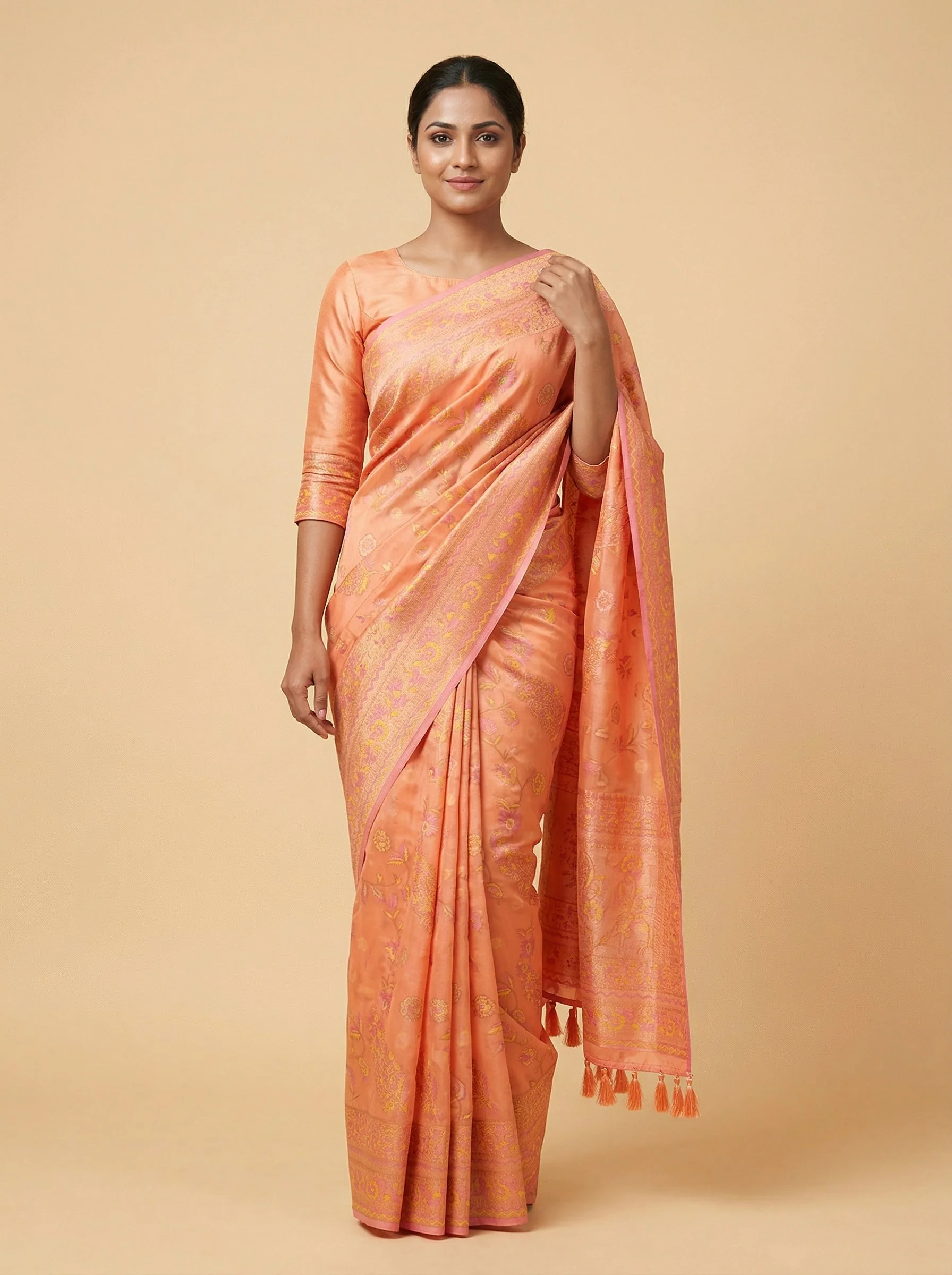 Tangerine Orange Statement Saree