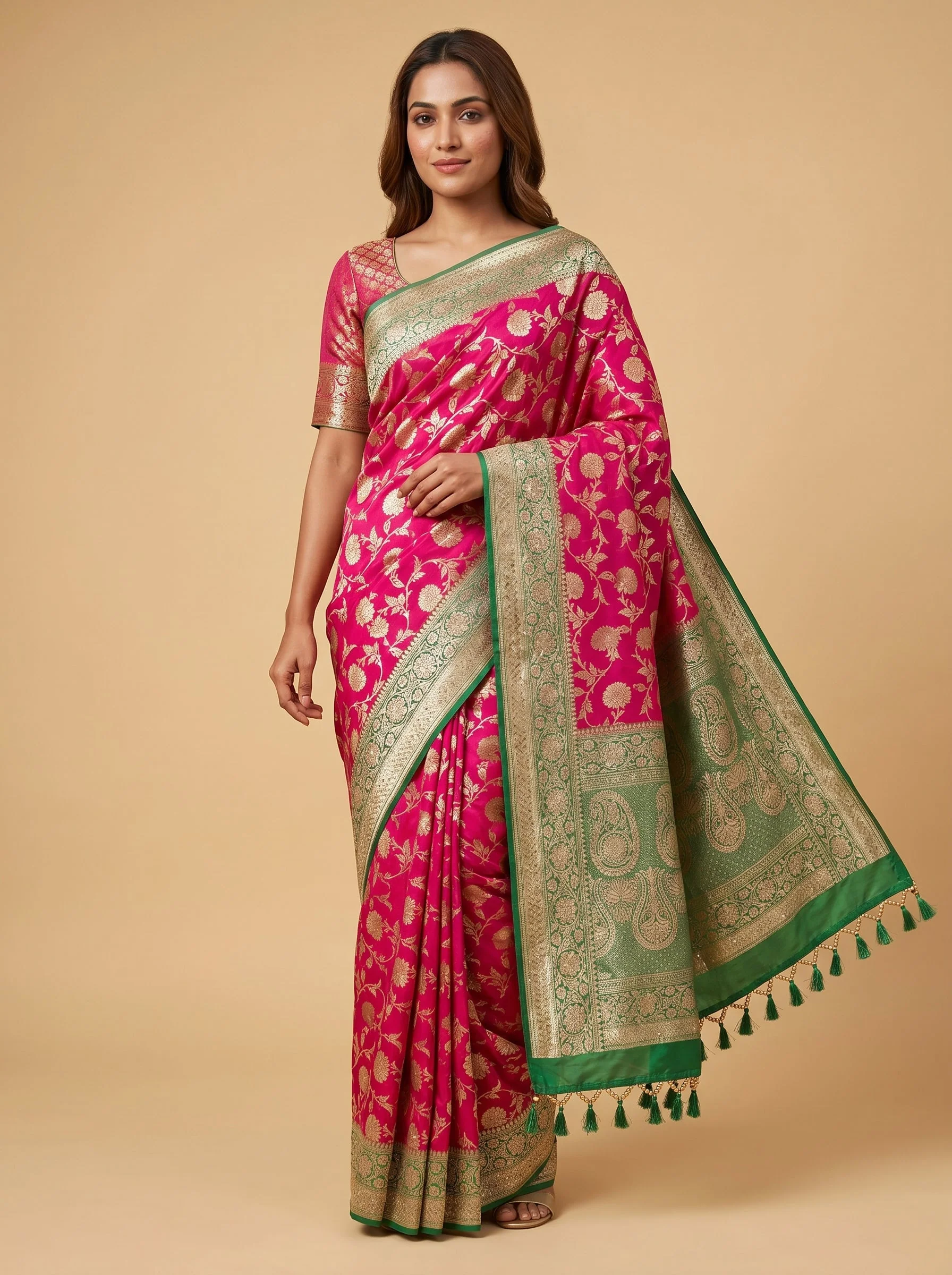 Teal Green Ocean Depth Embroidered Saree