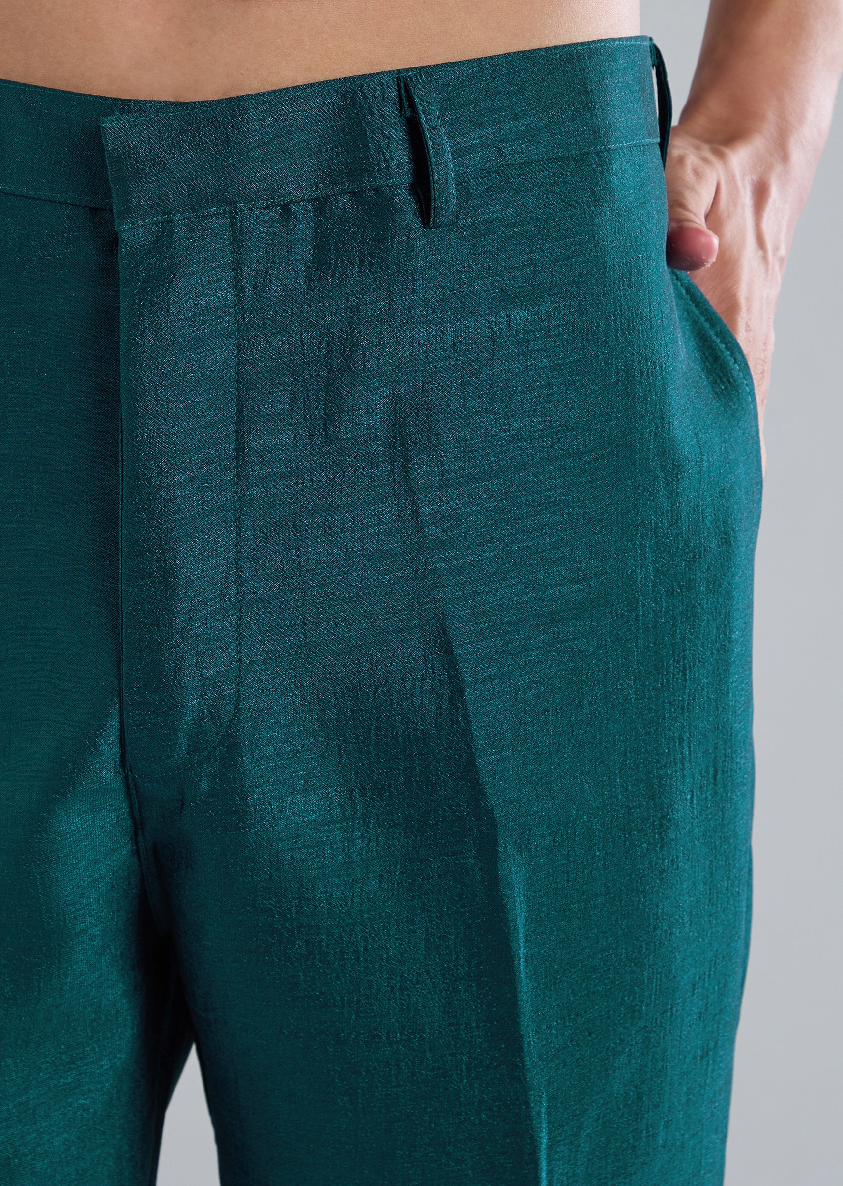 Teal & Peacock Duo — Anarkali Set For Her And Kurta Jacket For Him - Image 12