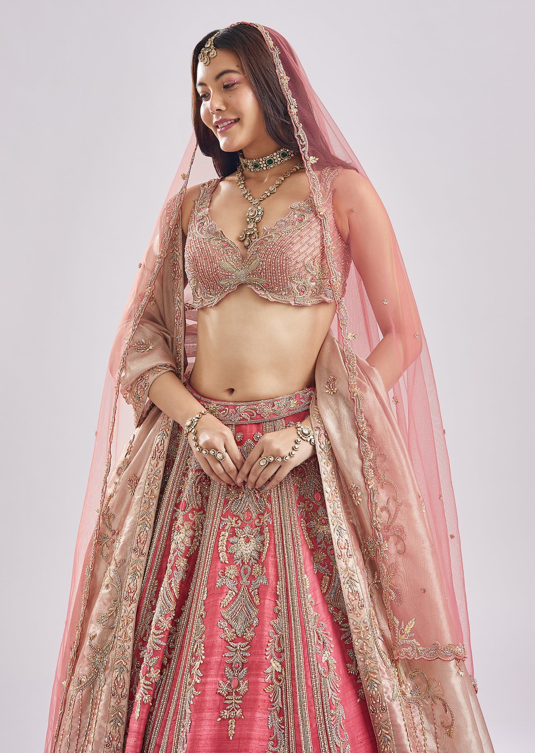 The Scalloped Rani Pink Bridal Set - Image 5