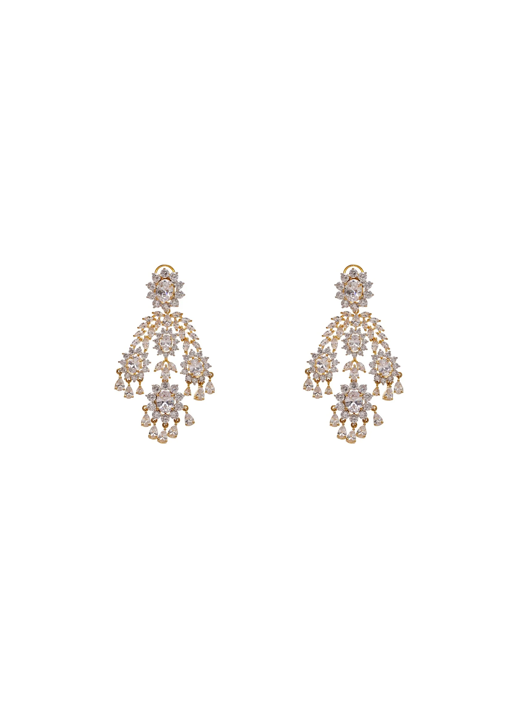Traditional Zirconia Drop Earrings