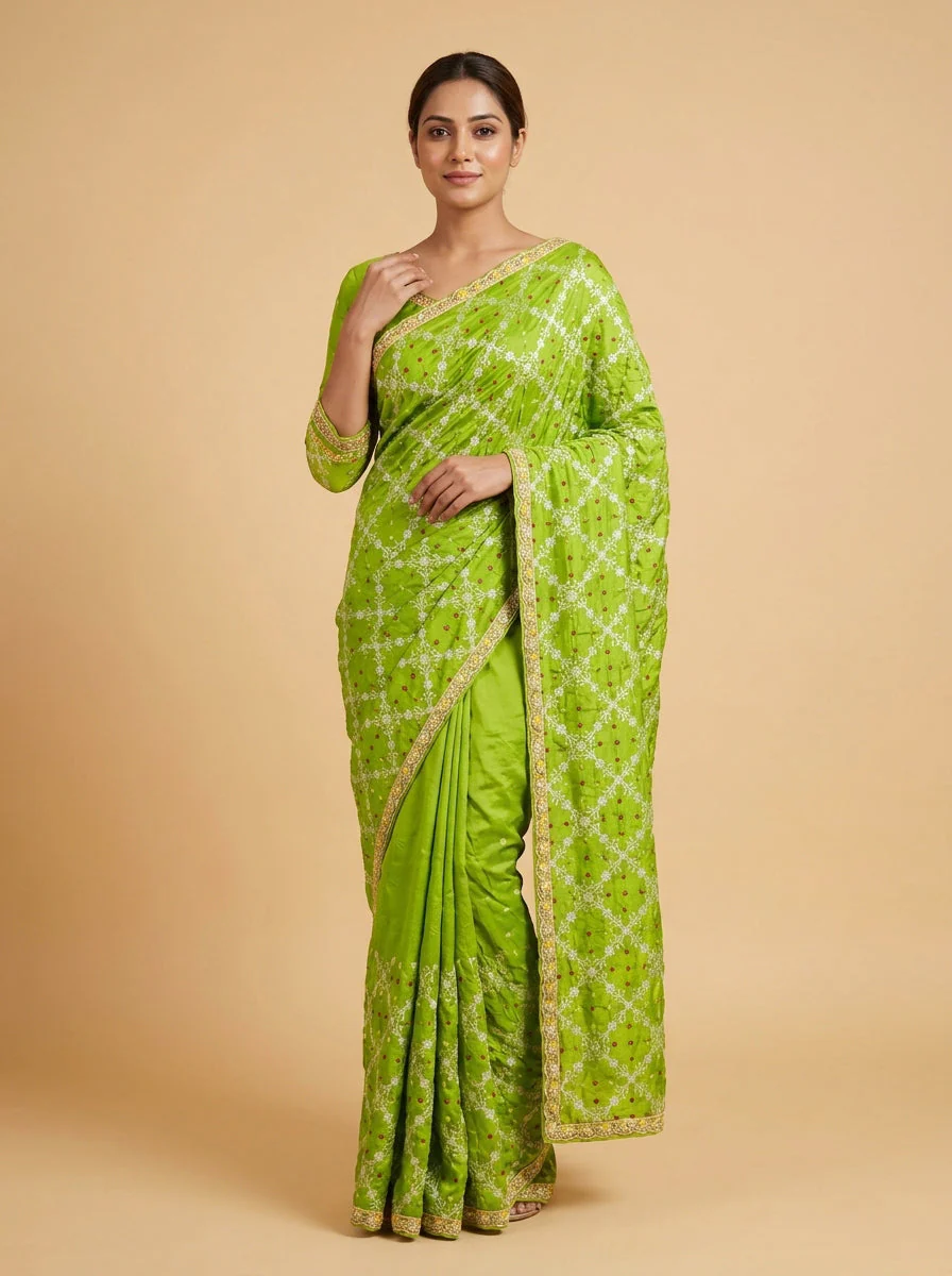 Tropical Green Fresh Vibrance Saree