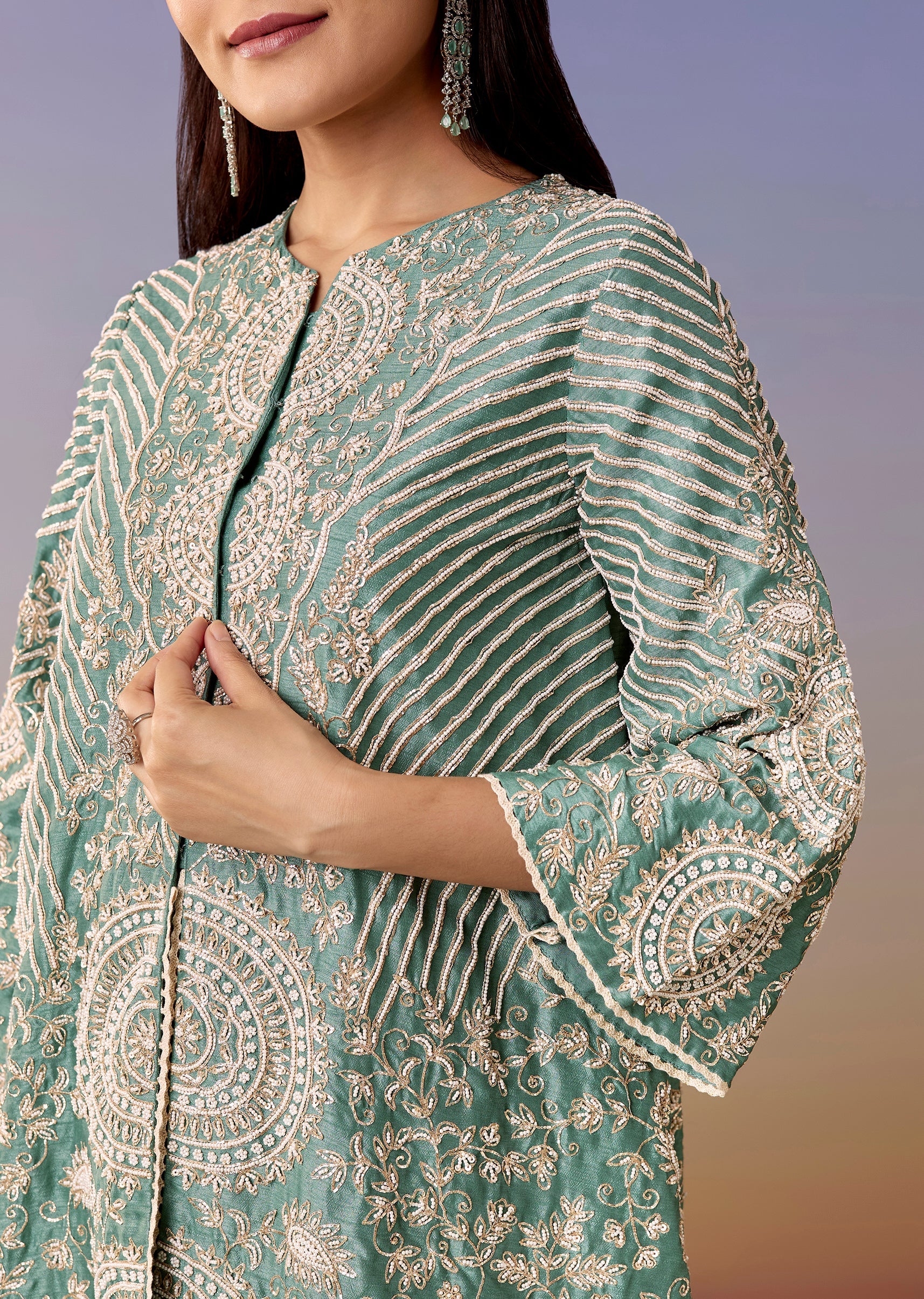 Turquoise A Line Top And Pant Co ord - Image 2