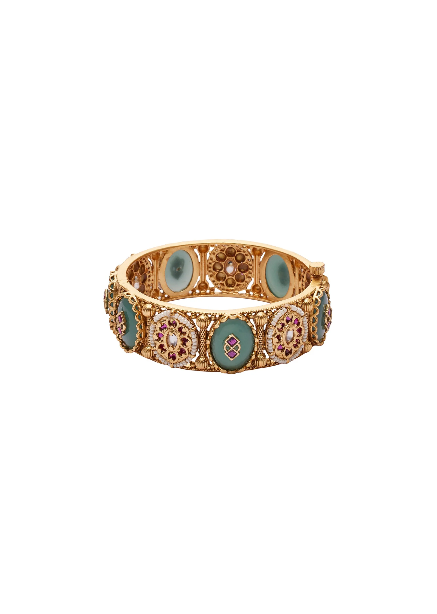 Turquoise Green Rajwadi Bangles - Image 2
