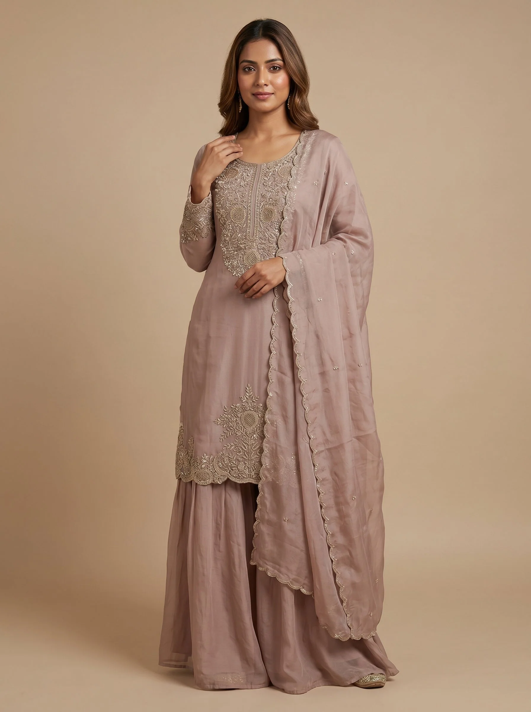 Umber Brown Palazzo Set