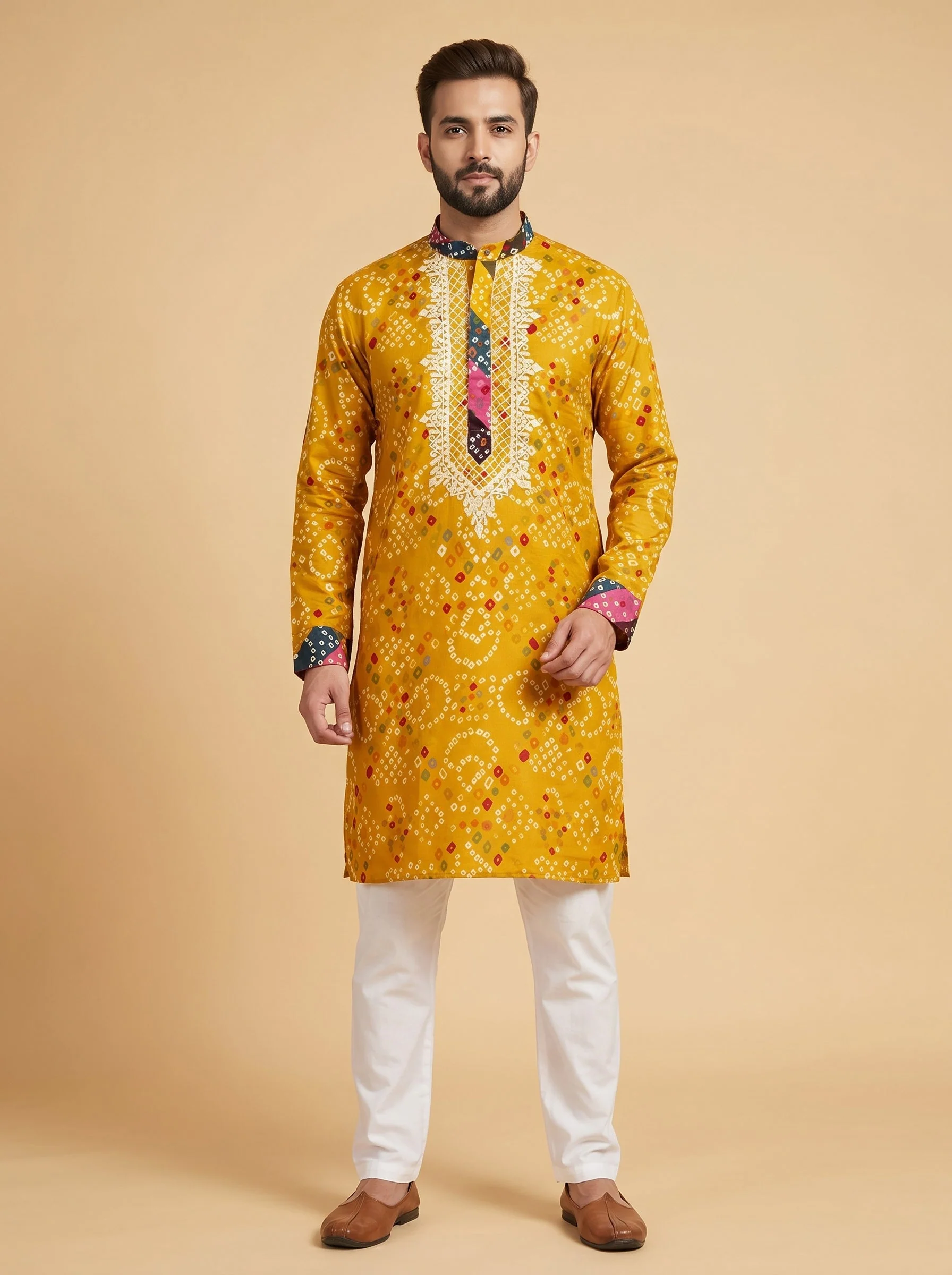 Vibrant Yellow Festive Kurta Set