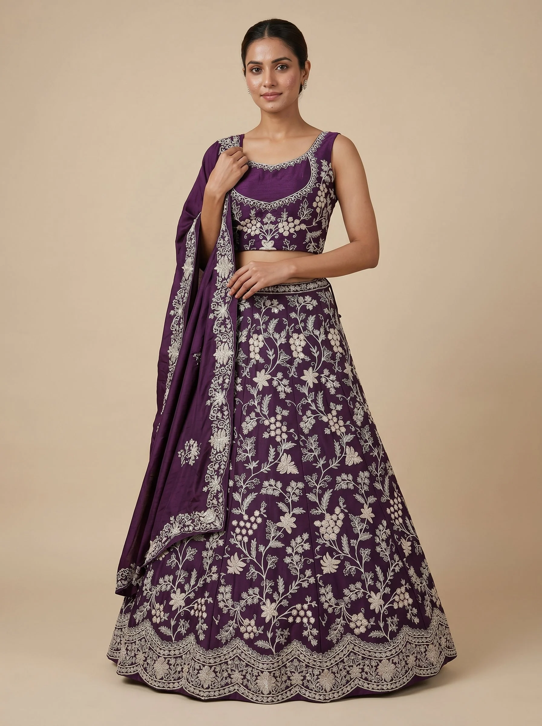 Vintage Wine Elegance Lehenga